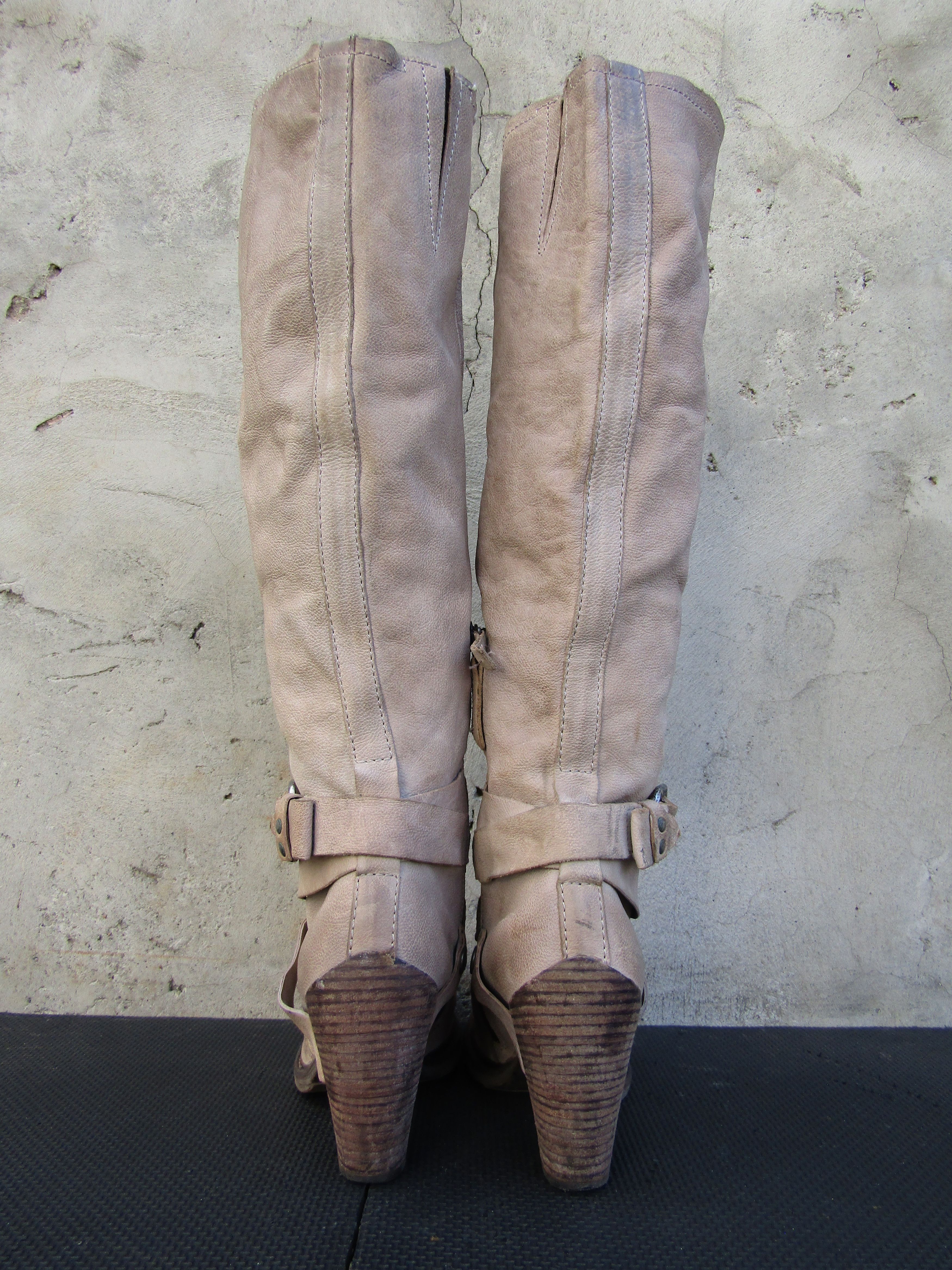 A.S.98 Airstep A.S.98 Zip Buckle High Tall Leather Heel Block Size US 9.5 / IT 39.5 - 6 Thumbnail
