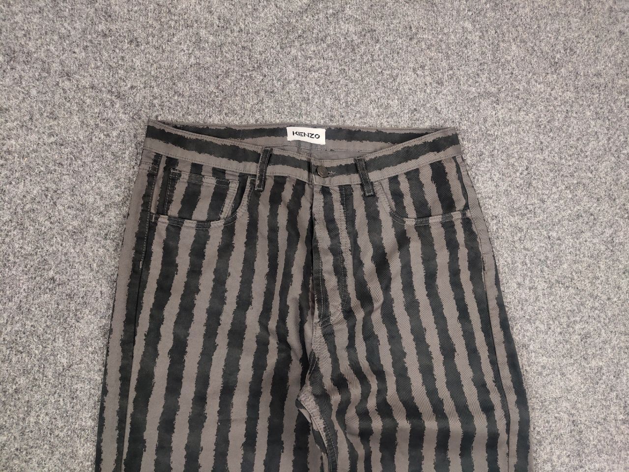 Kenzo Kenzo Design Dark Gray Striped Casual Canvas Mens Pants Size US 30 / EU 46 - 4 Thumbnail