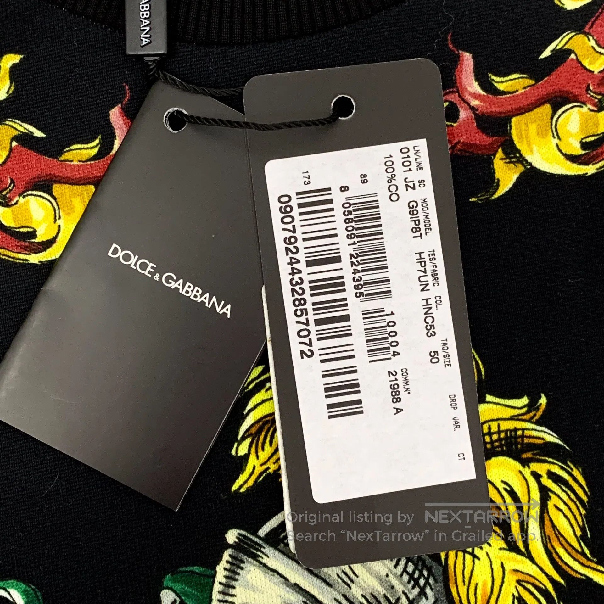 Dolce & Gabbana Dolce Gabbana Black Knight Court Print Cotton Crew Neck Lo Size US M / EU 48-50 / 2 - 7 Thumbnail