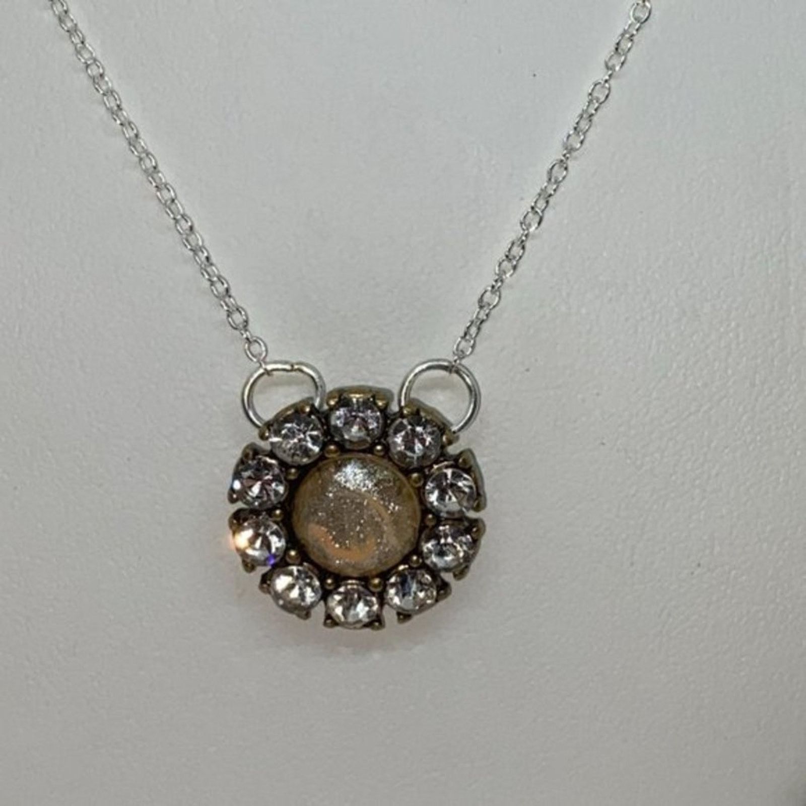 Handmade Silver-Tone Glitter Sparkle Rhinestone Necklace Size ONE SIZE - 2 Thumbnail