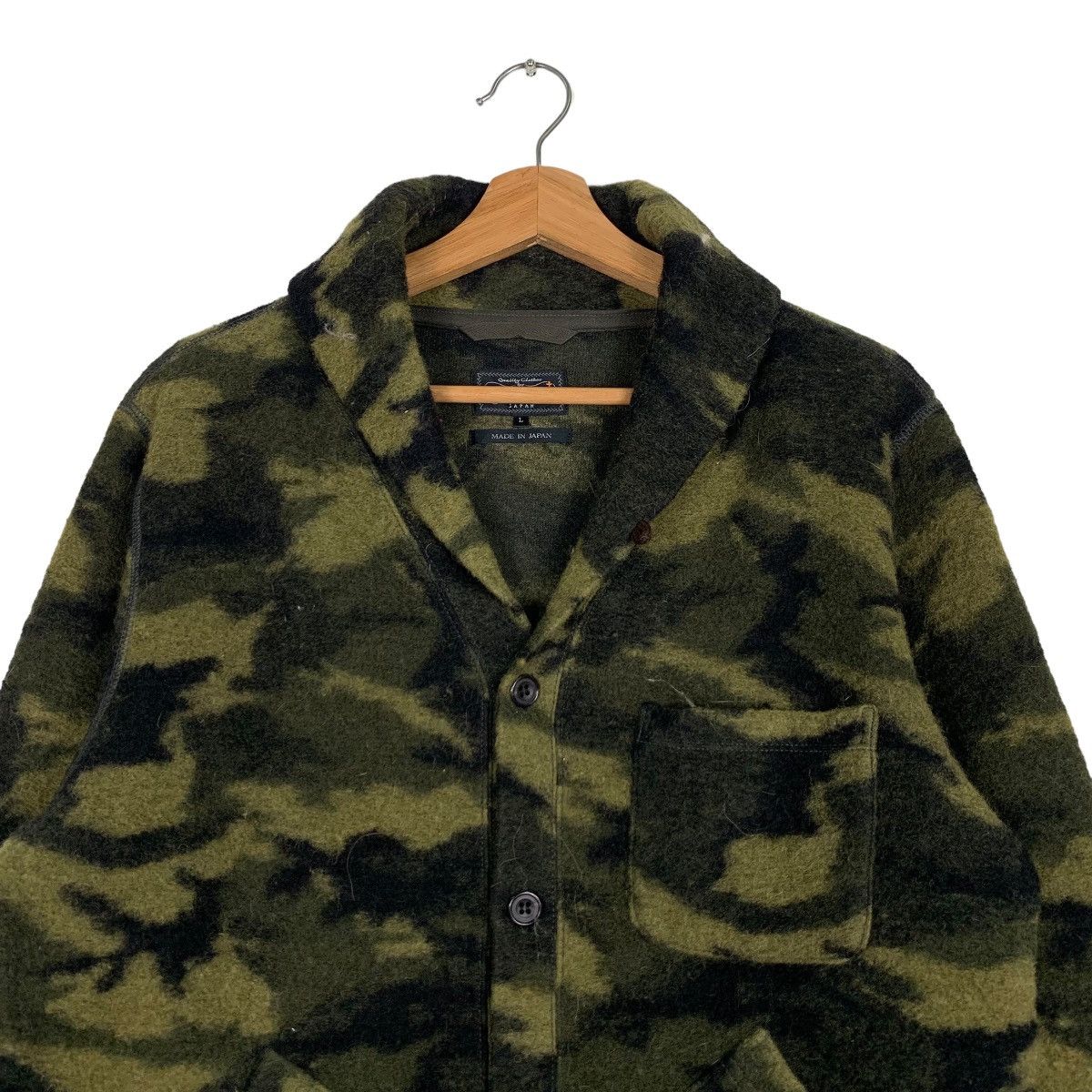 Beams Plus BEAMS Green Camo Fleece Cardigan Jacket #0039-C3 Size US L / EU 52-54 / 3 - 3 Thumbnail