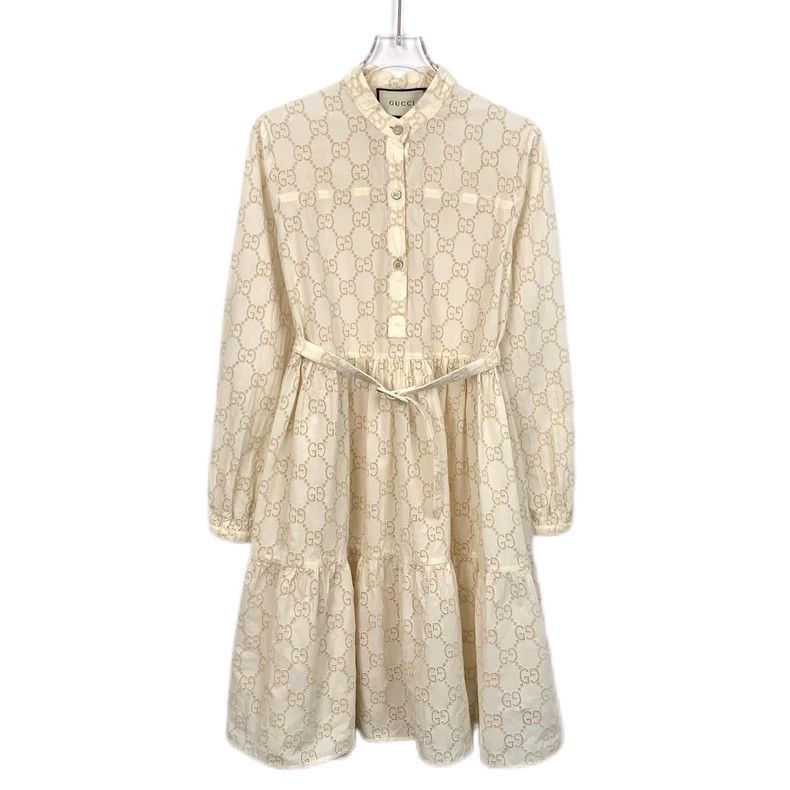 Gucci GucciBeige double G full-print belt dress Size XS / US 0-2 / IT 36-38 - 1 Thumbnail