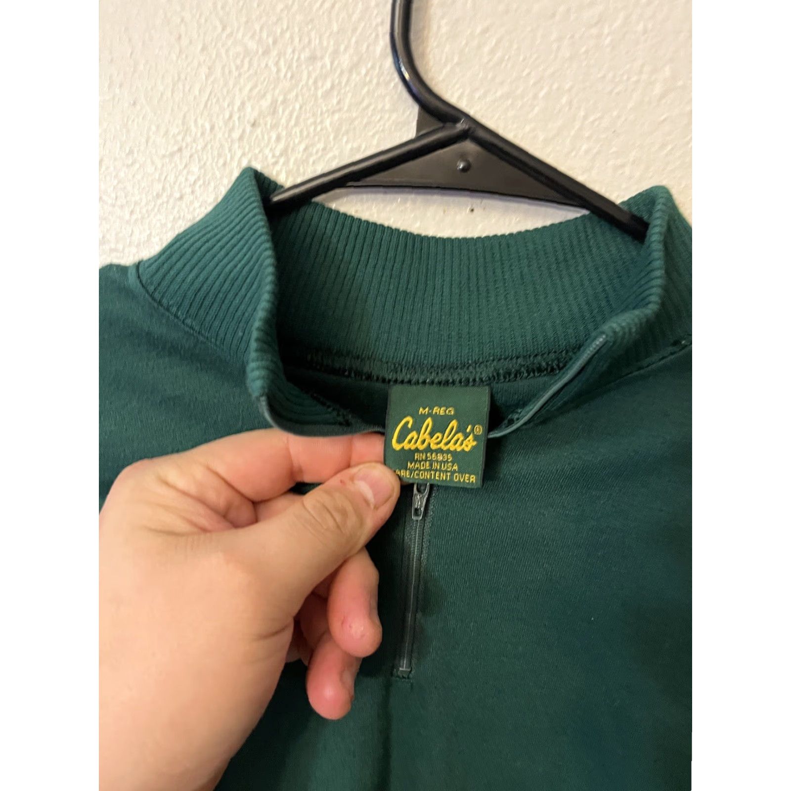 Vintage VINTAGE Cabelas Sweatshirt Mens Medium Green 90s Outdoor Hunting USA Quarter Zip Size US M / EU 48-50 / 2 - 2 Thumbnail