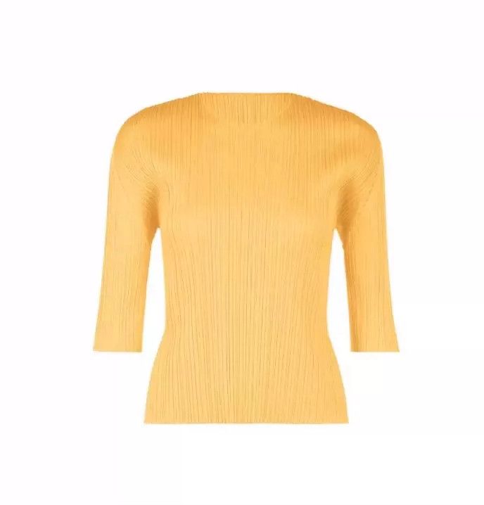 Issey Miyake Issey Miyake size:3 Yellow pleated long-sleeved shirt Size XS / US 0-2 / IT 36-38 - 1 Thumbnail