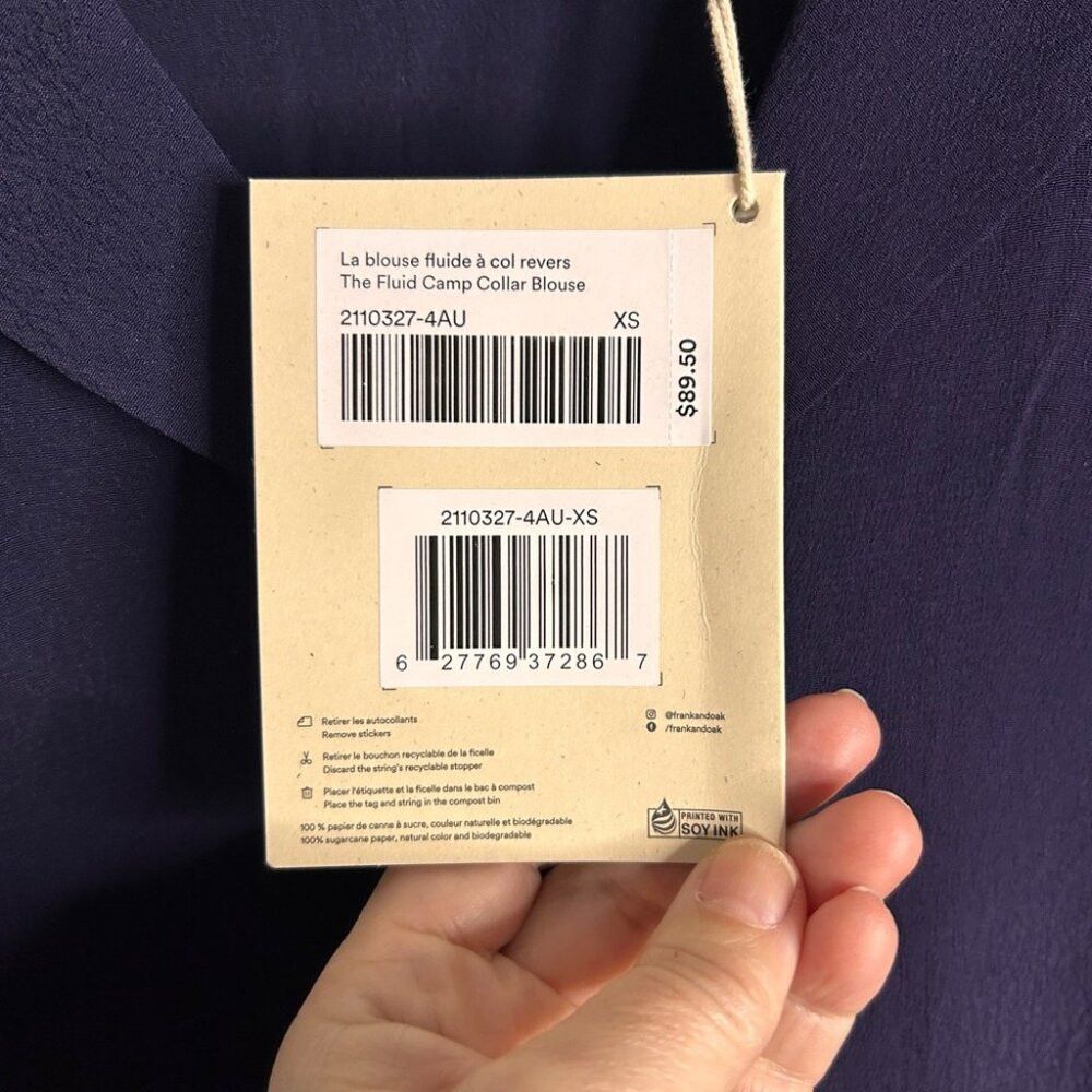 Frank & Oak BNWT Frank and Oak Fluid Camp Collar Blouse XS Size XS / US 0-2 / IT 36-38 - 7 Thumbnail