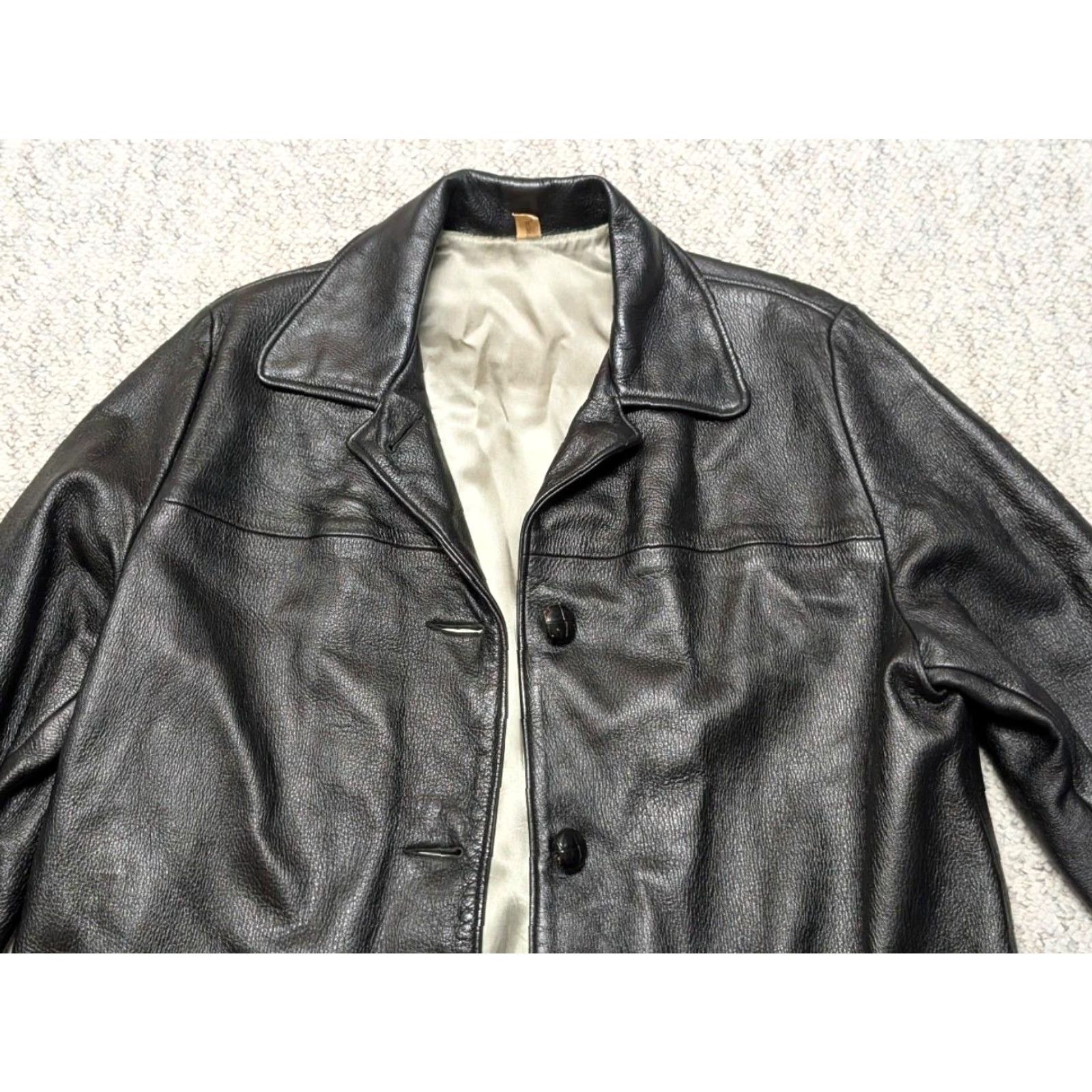 Vintage VINTAGE Deerskin Leather Coat L Black Deerskin Coat Unisex Adults 44 Mens L Western Cowboy 1960s Vintage Size US L / EU 52-54 / 3 - 4 Thumbnail