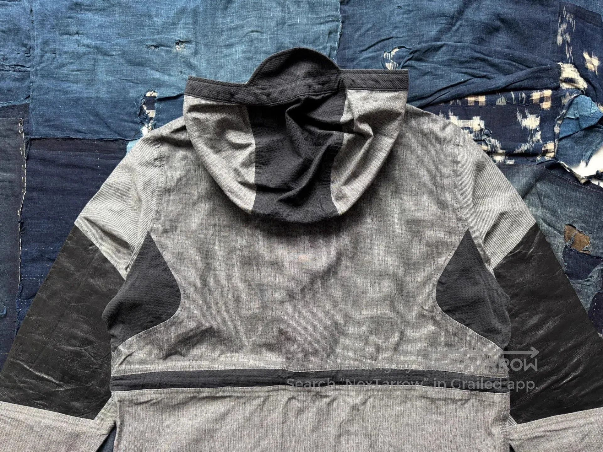 White Mountaineering Gray Hooded Jacket with Leather Accents Size L. Size US L / EU 52-54 / 3 - 5 Thumbnail