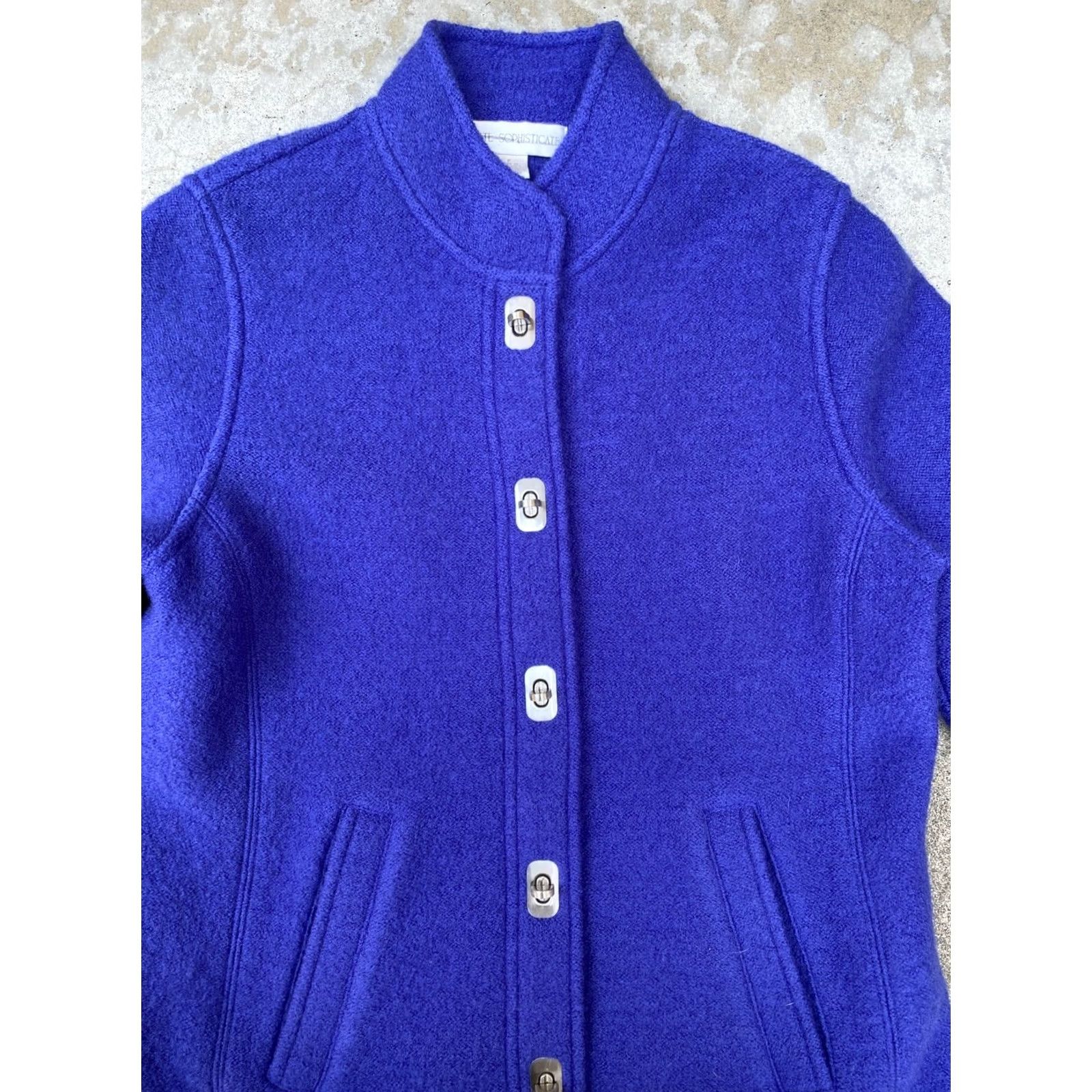 Vintage VINTAGE Petite Sophisticate Women's 100% Wool Long Purple Blazer Jacket Coat | P | New Size S / US 4 / IT 40 - 2 Thumbnail
