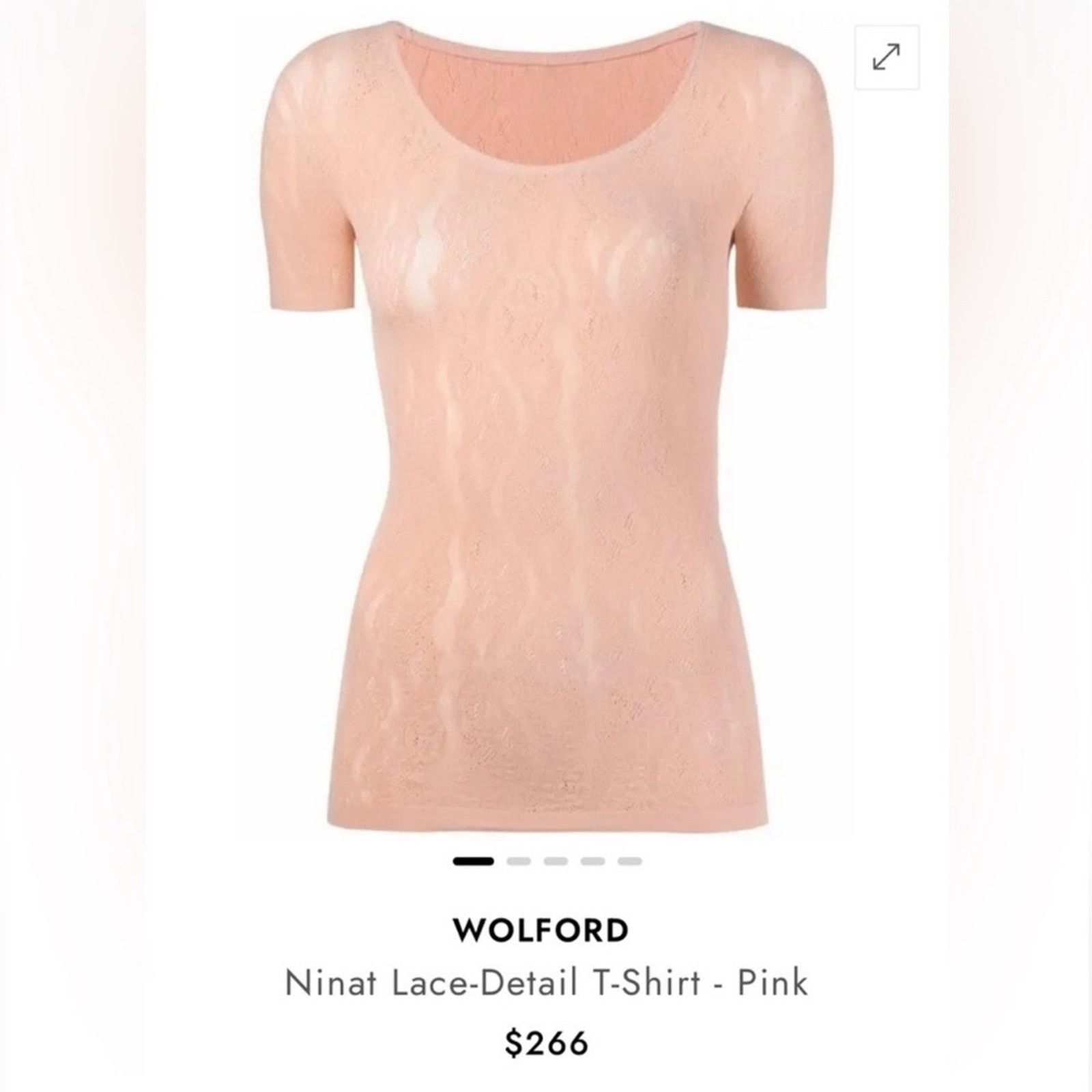 Wolford NWOT! Wolford Ninat Nude Short Sleeve Lace Top, Size XS Size XS / US 0-2 / IT 36-38 - 3 Thumbnail