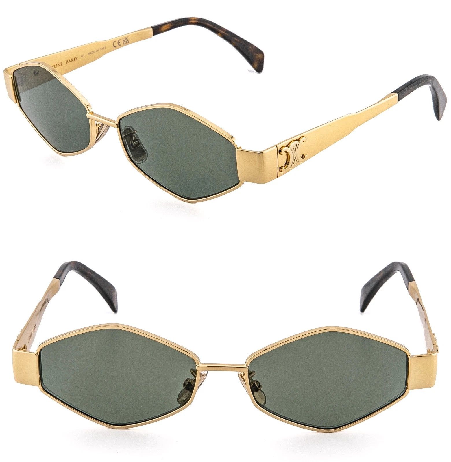 Celine CELINE CL40254U 40254 METAL TRIOMPHE Gold Sunglasses 30N Size ONE SIZE - 1 Thumbnail