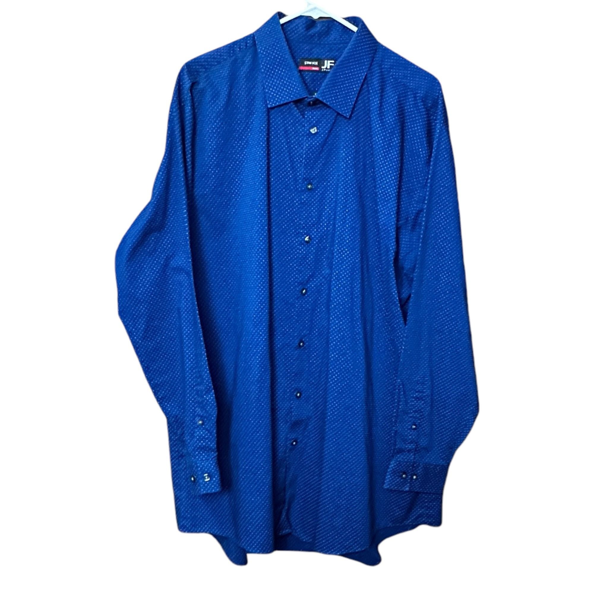 J Ferrar J. Ferrar Mens Slim Fit Stretch Blue Long Sleeve Button-Up S Size US XXL / EU 58 / 5 - 1 Thumbnail