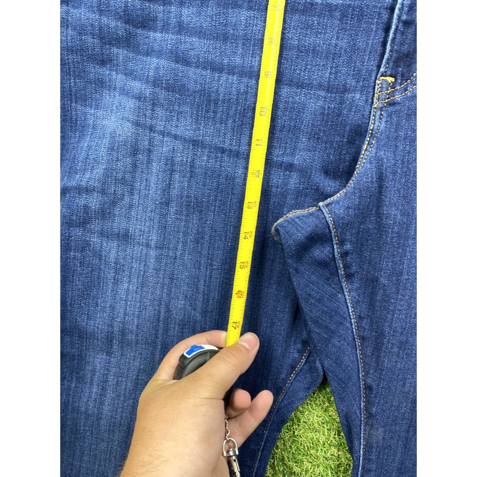 Levi's Levis Jeans 726 Flare Womens 24W Blue Denim Stretch High Rise Waterless Size 42" / US 20 - 3 Thumbnail