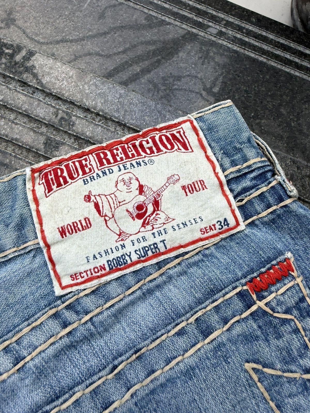 True Religion 90’s TRUE RELIGION RARE POCKET LOGO Y2K DENIM RETRO PANTS Size US 38 / EU 54 - 6 Thumbnail