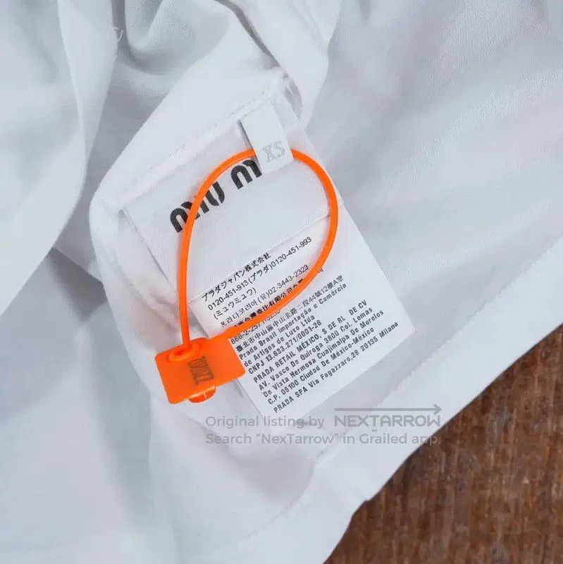 Miu Miu Miu Miu White Embroidered Women's T-Shirt . Size XS / US 0-2 / IT 36-38 - 5 Thumbnail