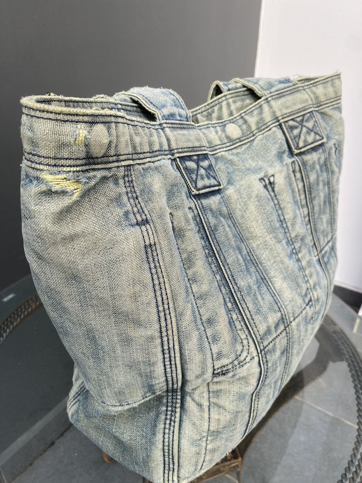 Porter × Vintage VTG PORTER DISTRESSED DENIM TOTE BAG Size ONE SIZE - 5 Thumbnail