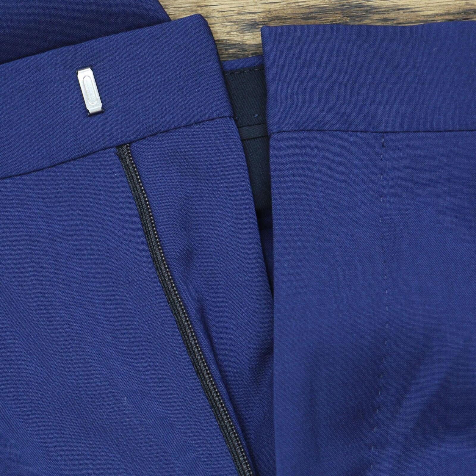 Hugo Boss NEW Boss Slim Fit Wool Suit Dress Unhemmed Pants Navy 38R Size US 32 / EU 48 - 4 Thumbnail