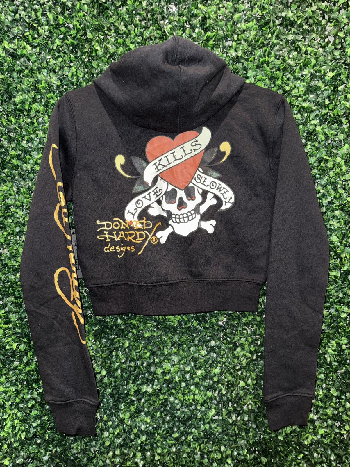 Ed Hardy Ed Hardy love kills slowly cropped zip up hoodie BNWT size M Size M / US 6-8 / IT 42-44 - 9 Thumbnail
