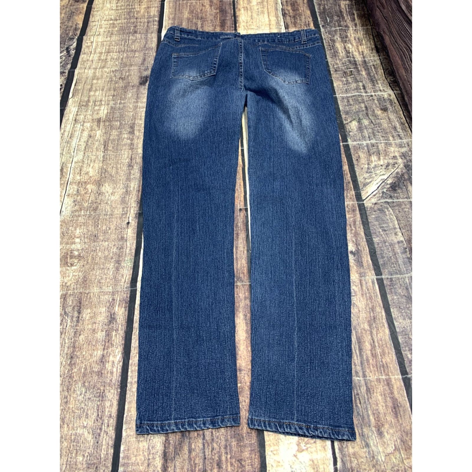 Vintage VINTAGE American Quality AQ Jeans Women Slim Distressed 18 Plus 36 x 31 Blue Denim Stretch Size 40" / US 18 - 5 Thumbnail