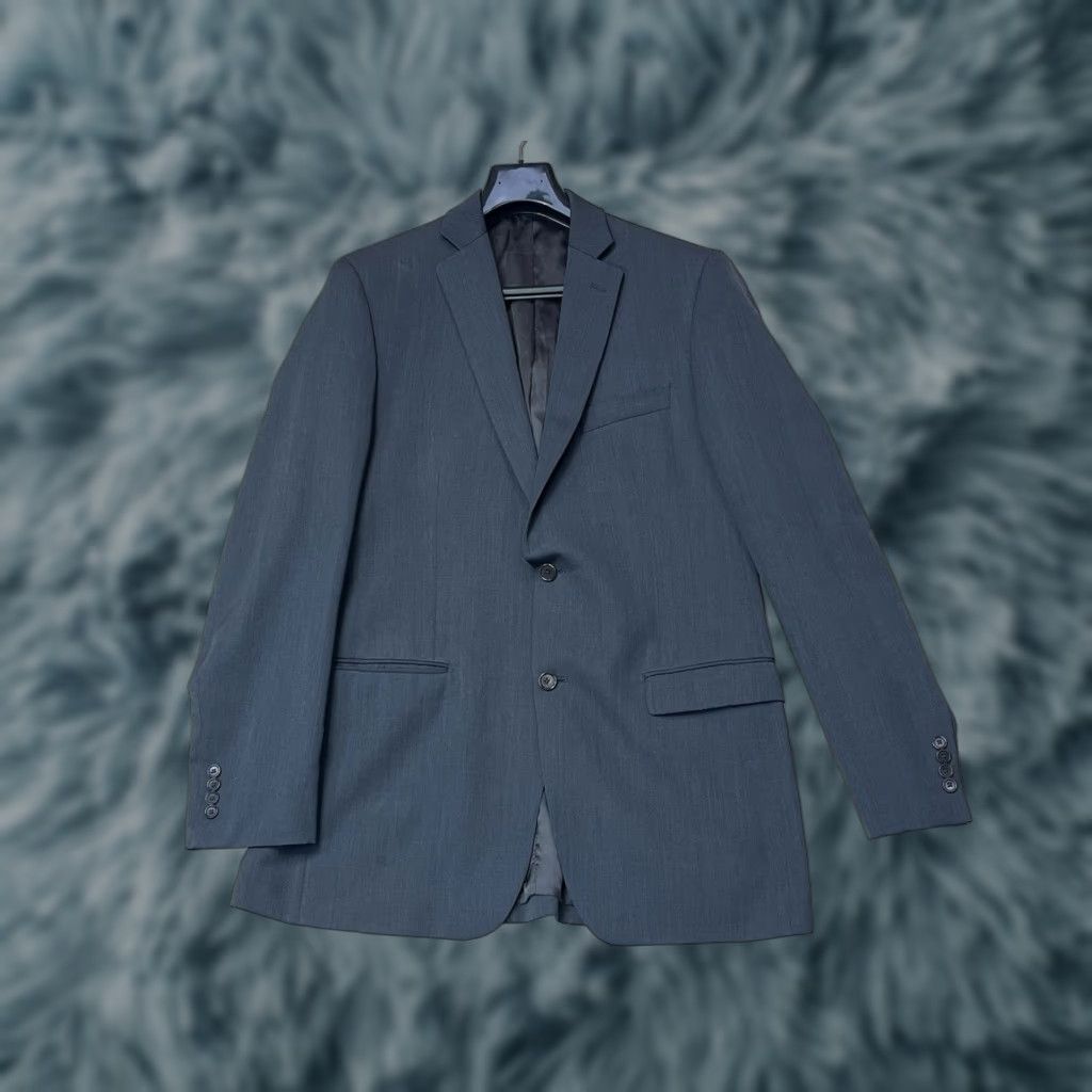 DKNY DKNY mens charcoal gray sport coat jacket blazer 42L Wool Blend Two-Button Notch Lapel Regular Fit Casual Business Party/Cocktail Wedding Mens Size 42R - 1 Thumbnail