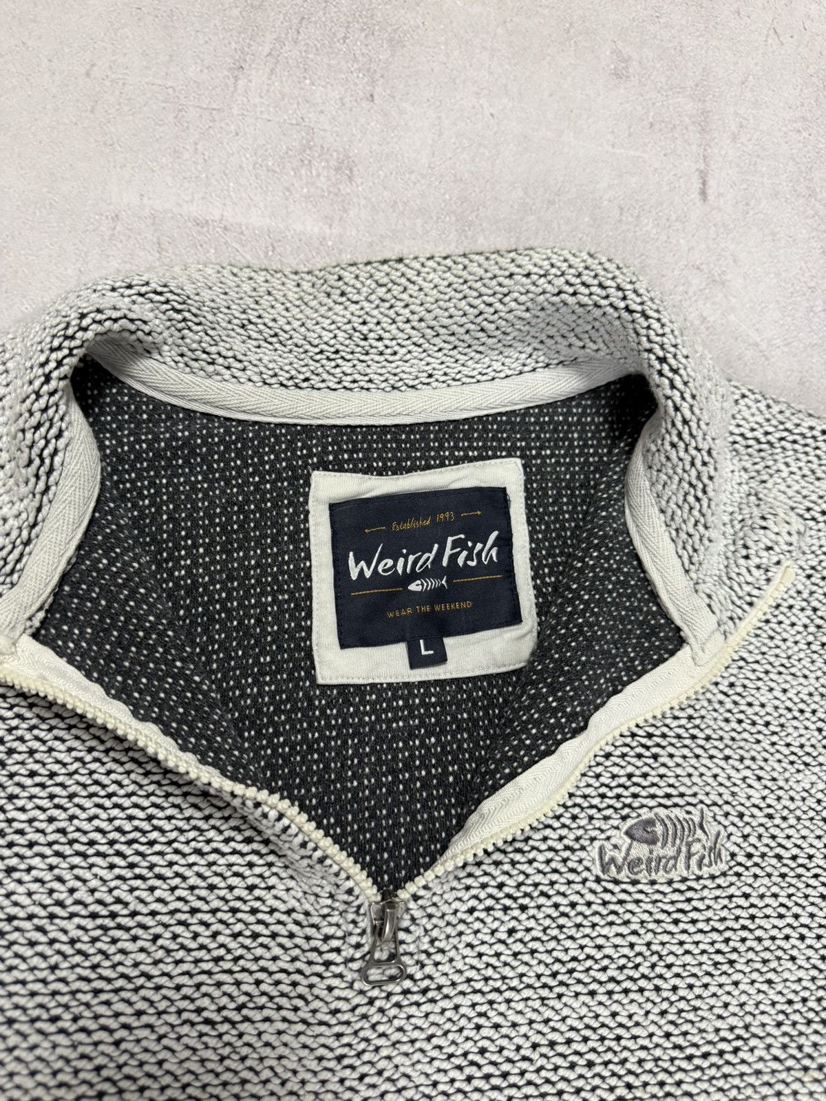Japanese Brand × Vintage Vintage Weird Fish Sweatshirt Knit Sweater Baggy Y2K 90s Size US L / EU 52-54 / 3 - 5 Thumbnail