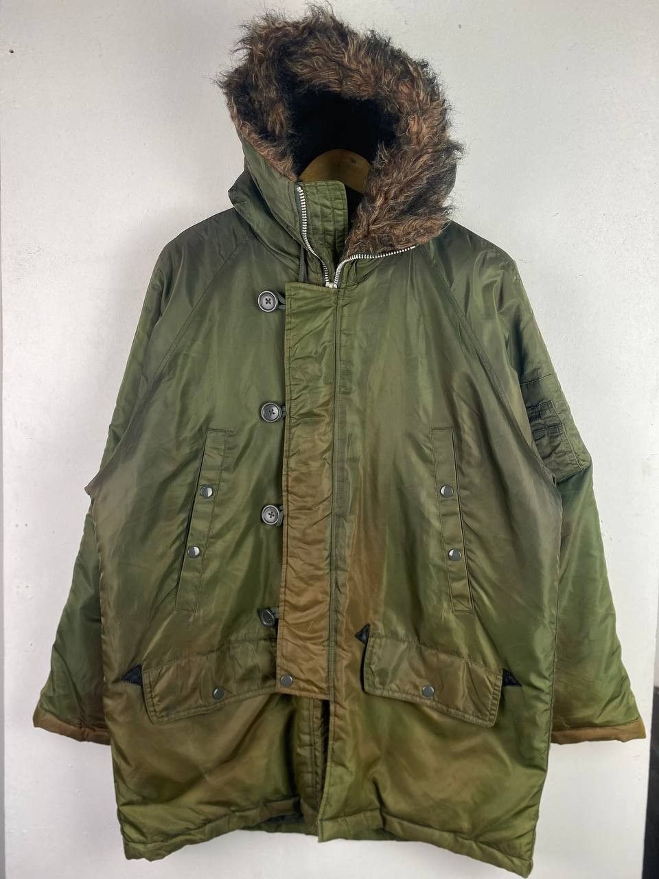 image of Vintage Ma-1 Bomber Faded Jacket in Army Green, Men's (Size Large)