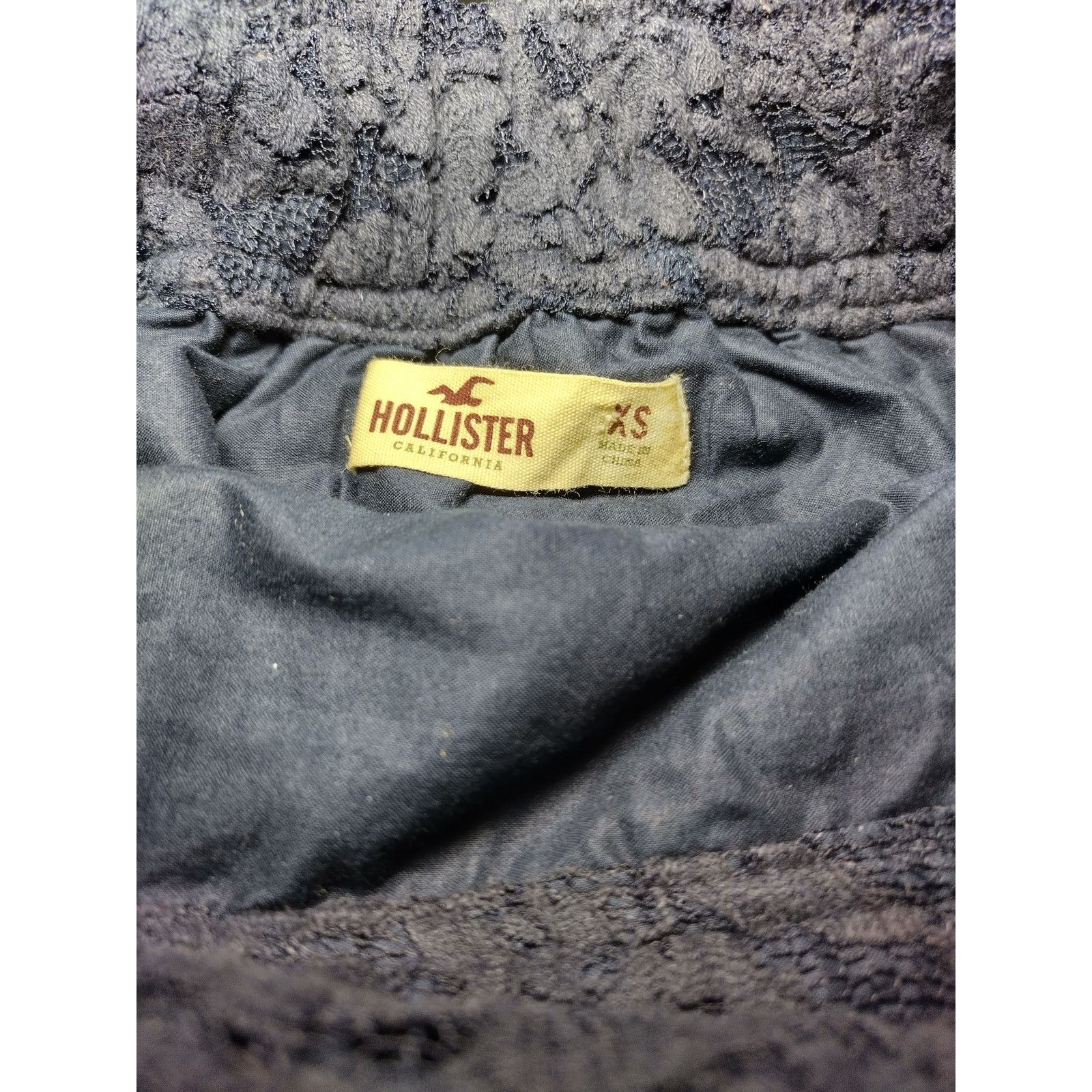 Hollister Hollister Womens Mini Skirt Floral Lace Lined Navy Blue XS Size 22" - 5 Thumbnail