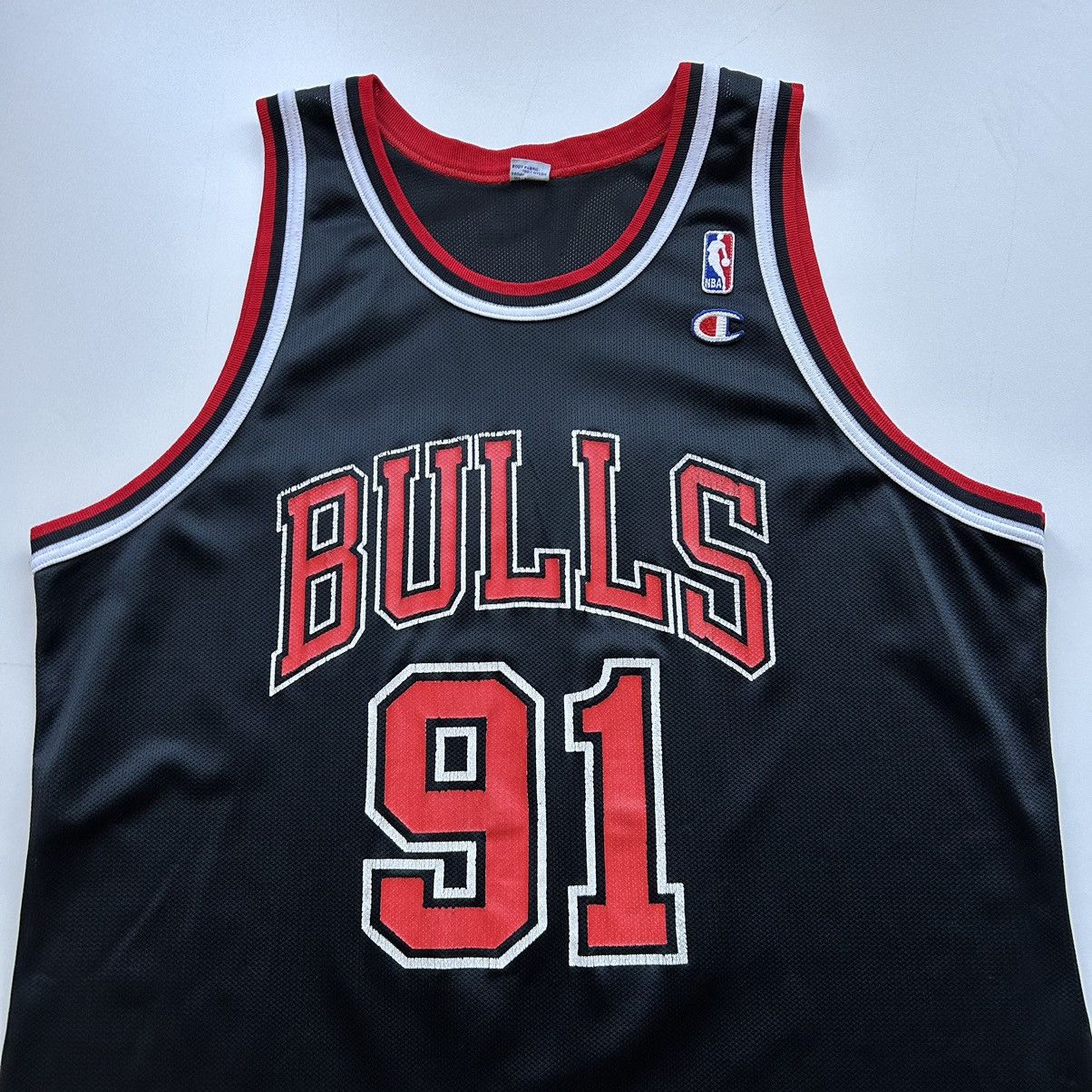 Champion × NBA × Vintage Vintage 90s Chicago Bulls Rodman #91 Champion NBA Jersey XL Size US XL / EU 56 / 4 - 2 Thumbnail