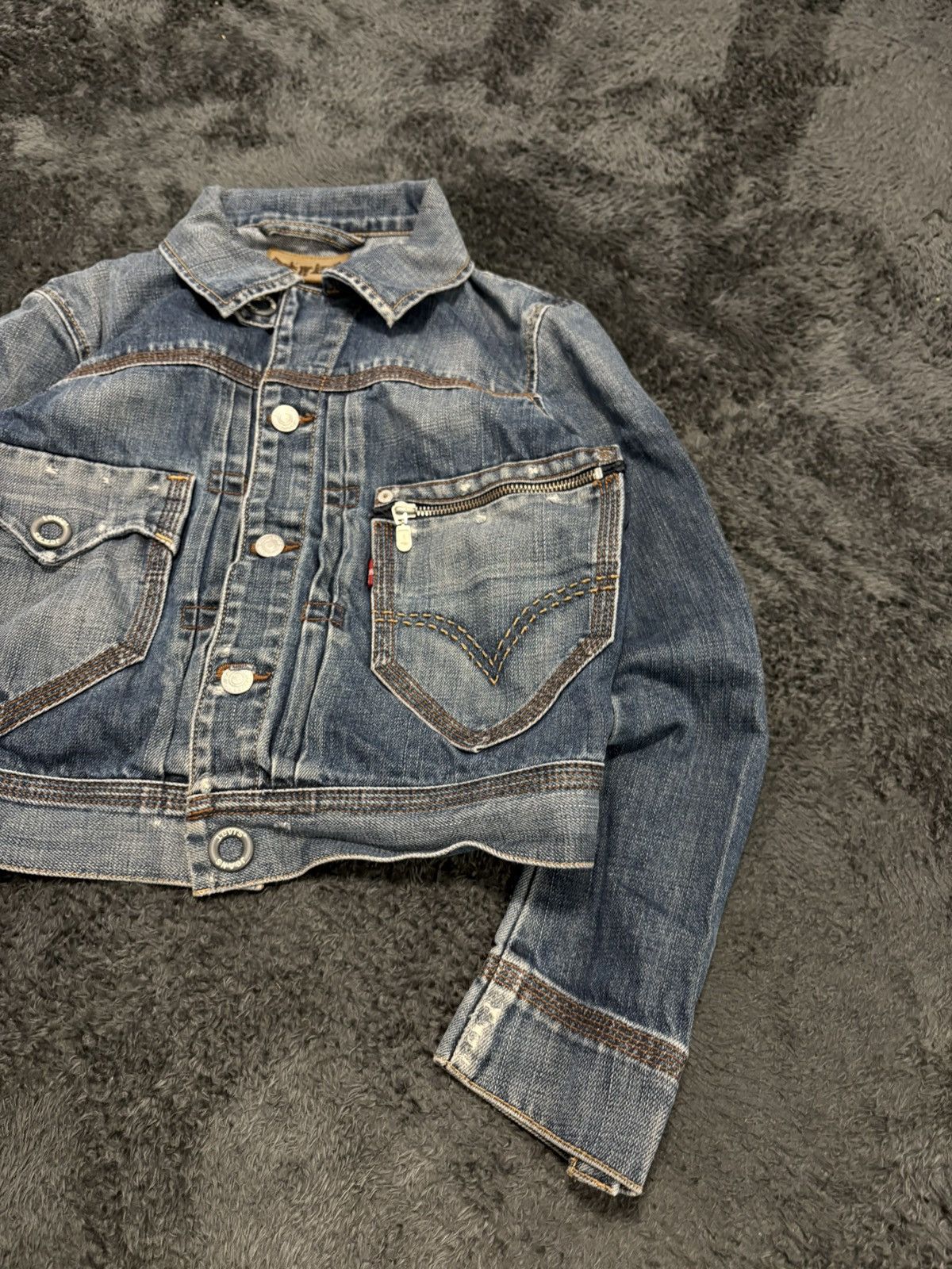 Levi's Vintage Clothing RARE Vintage Levis Cropped Style Y2K Denim Jacket Size S / US 4 / IT 40 - 4 Thumbnail