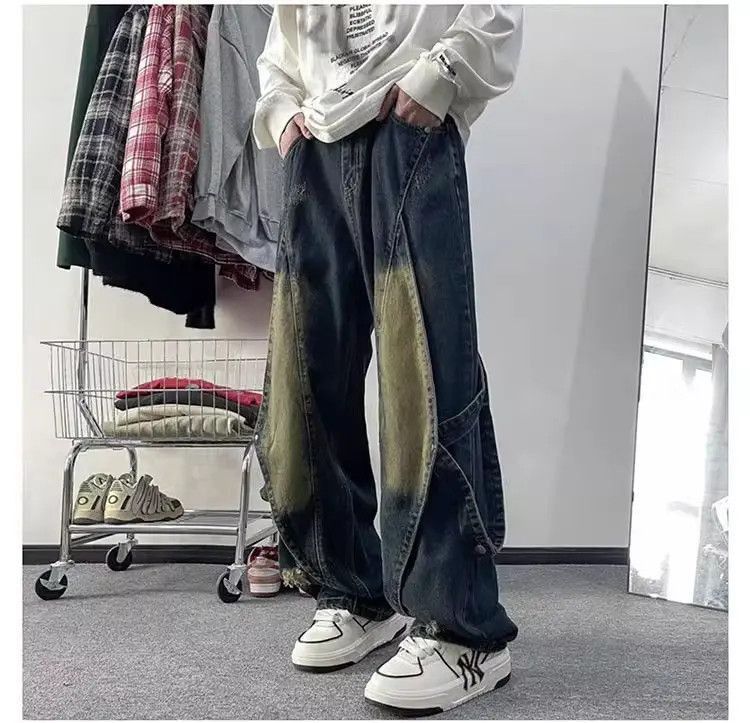 Japanese Brand Casual straight leg patchwork jeans Size US 32 / EU 48 - 2 Thumbnail