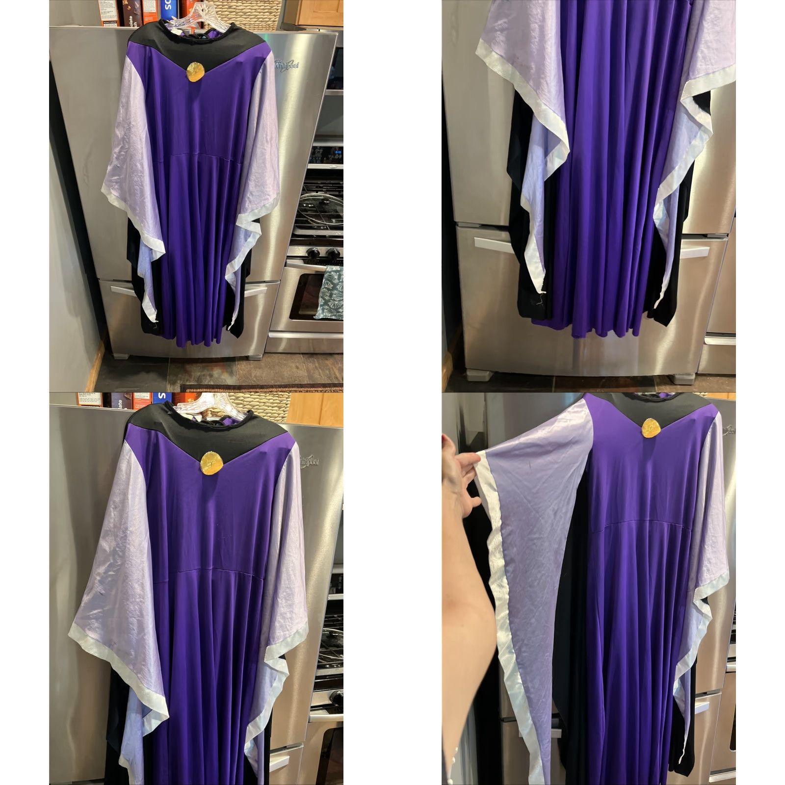 Disney VINTAGE Disney Snow White EVIL QUEEN purple Black Witch DRESS Villain Womens Long Flowy Size ONE SIZE - 10 Thumbnail