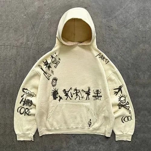Other Apricot street retro skull print loose hoodie y2k Size US L / EU 52-54 / 3 - 7 Thumbnail