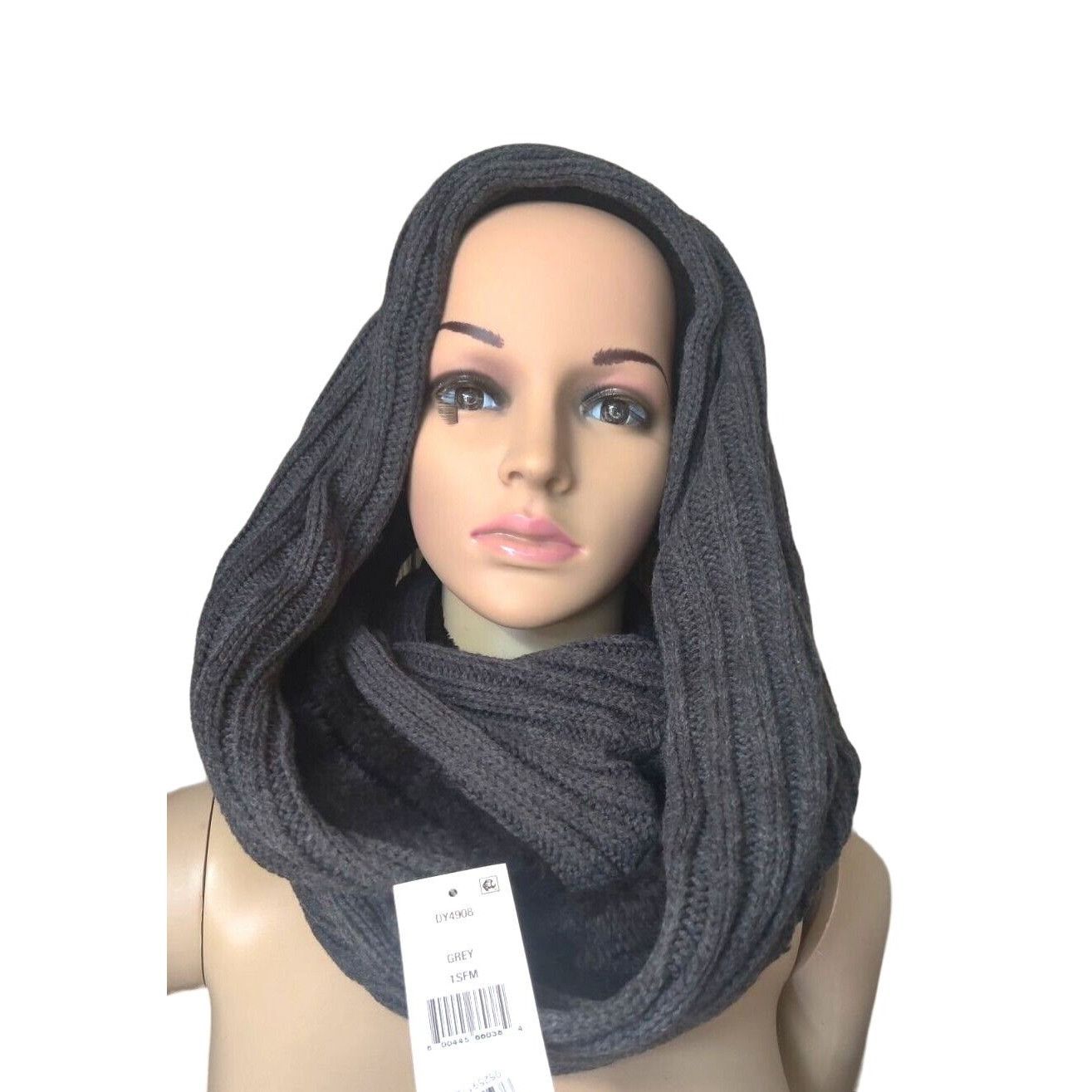 DKNY DKNY Fleece-Lined Knit Infinity Scarf, Gray Size ONE SIZE - 4 Thumbnail