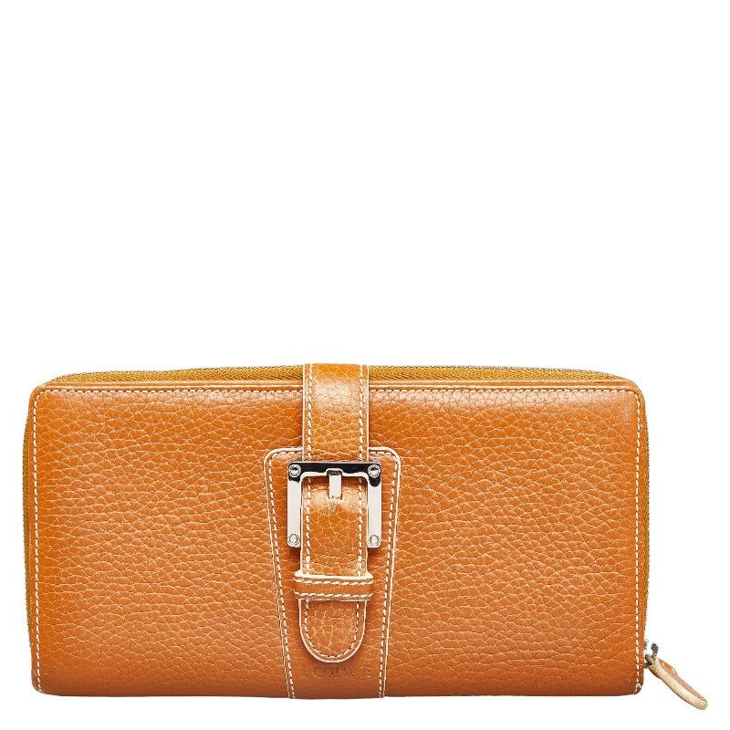 image of Loewe Leather Long Wallet in Brown, Women's