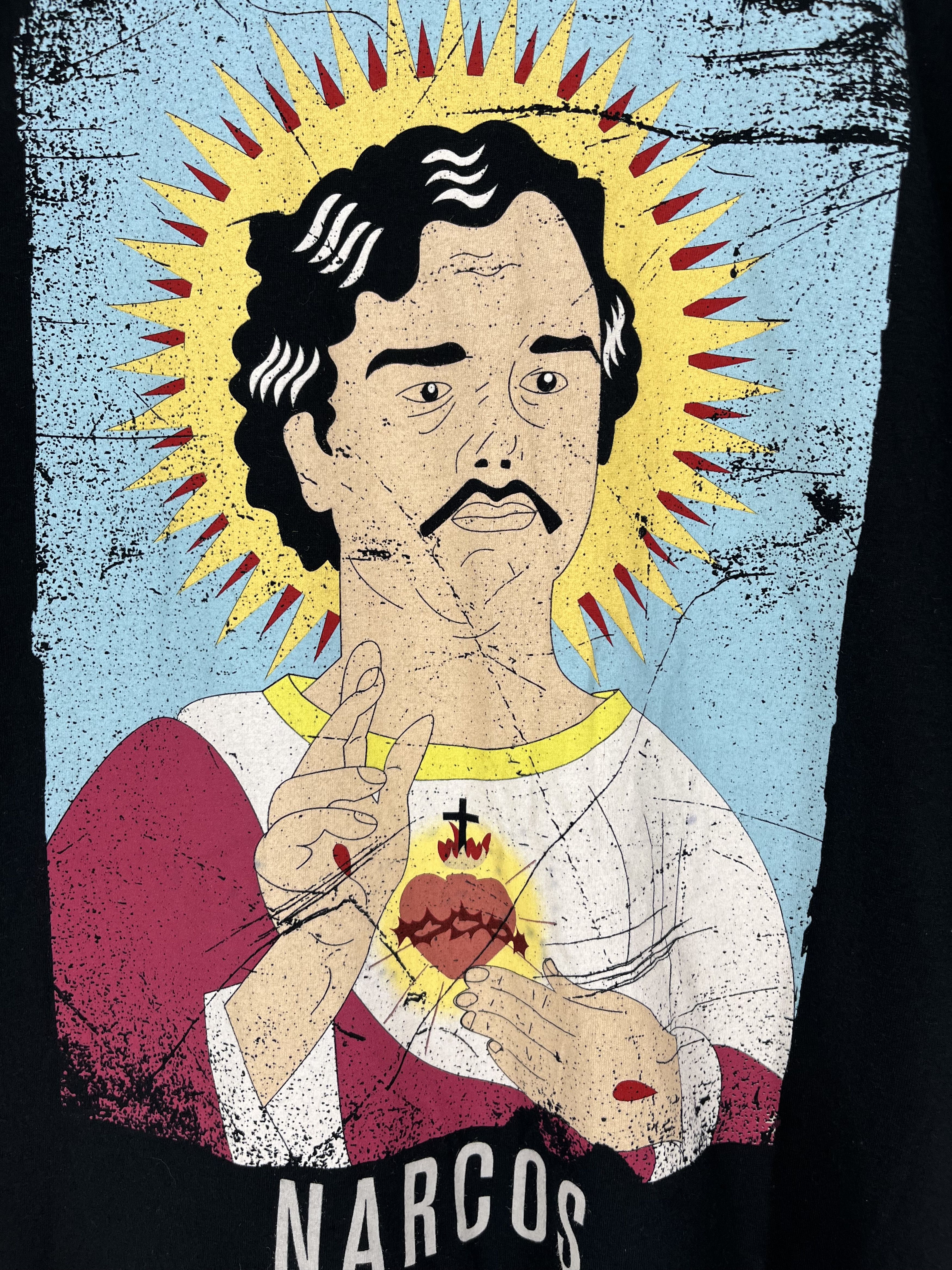Vintage Vintage Narcos Pablo Escobar "Saint Pablo" Graphic Tee Size US XXL / EU 58 / 5 - 7 Thumbnail