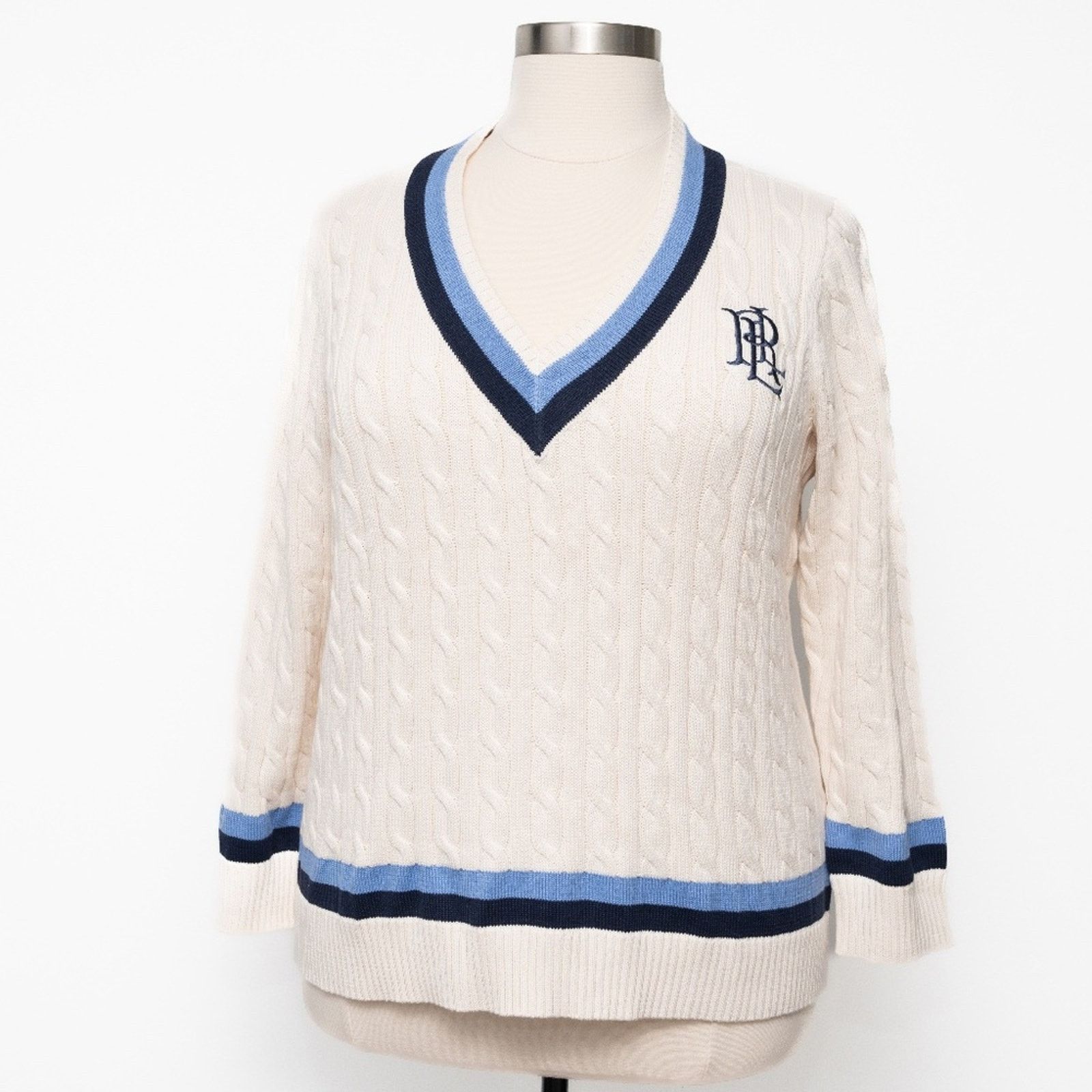 Lauren Ralph Lauren Lauren Ralph Lauren. New! Cable-Knit Logo Cricket Sweater. Size XXL / US 16-18 / IT 52-54 - 1 Thumbnail