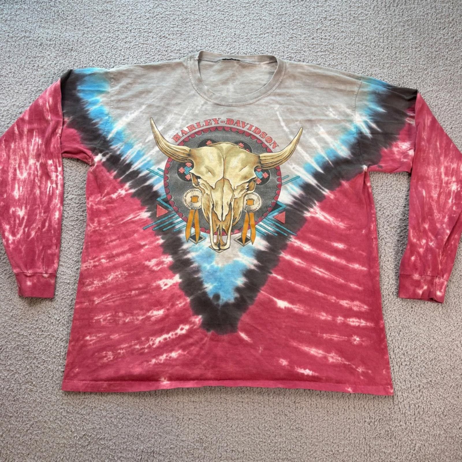Harley Davidson Vintage Harley Davidson Tie Dye Long Sleeve Shirt Stans Size US XXL / EU 58 / 5 - 1 Thumbnail