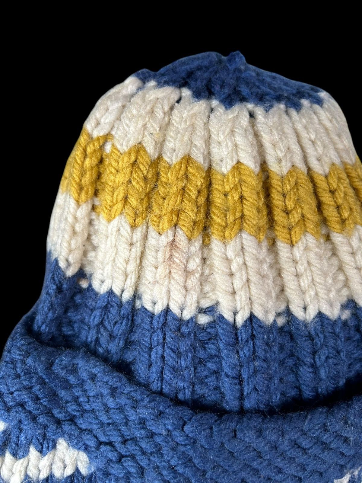 Japanese Brand × Kapital × Vintage Crochet Knitted Handmade Big Beanie Hats Rare☠️☠️ Size ONE SIZE - 5 Thumbnail