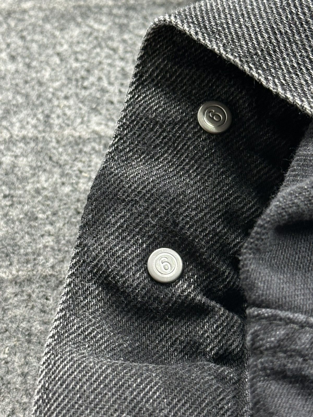 Maison Margiela Maison Margiela - MM6 Collarless Denim Jacket - Washed Black Size US M / EU 48-50 / 2 - 14 Thumbnail