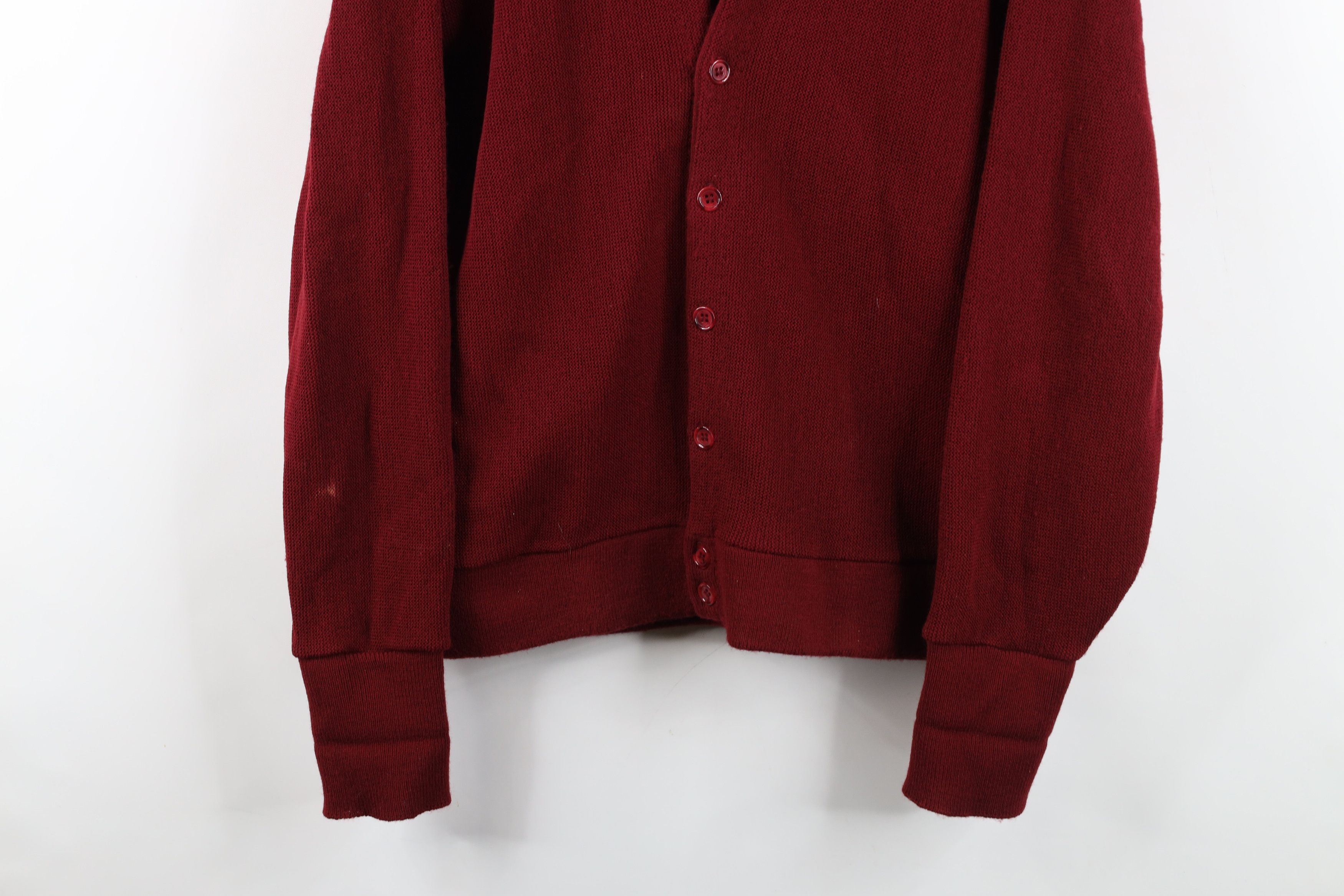 Vintage Vintage 90s Streetwear Blank Knit Cardigan Sweater Red USA Size US M / EU 48-50 / 2 - 3 Thumbnail