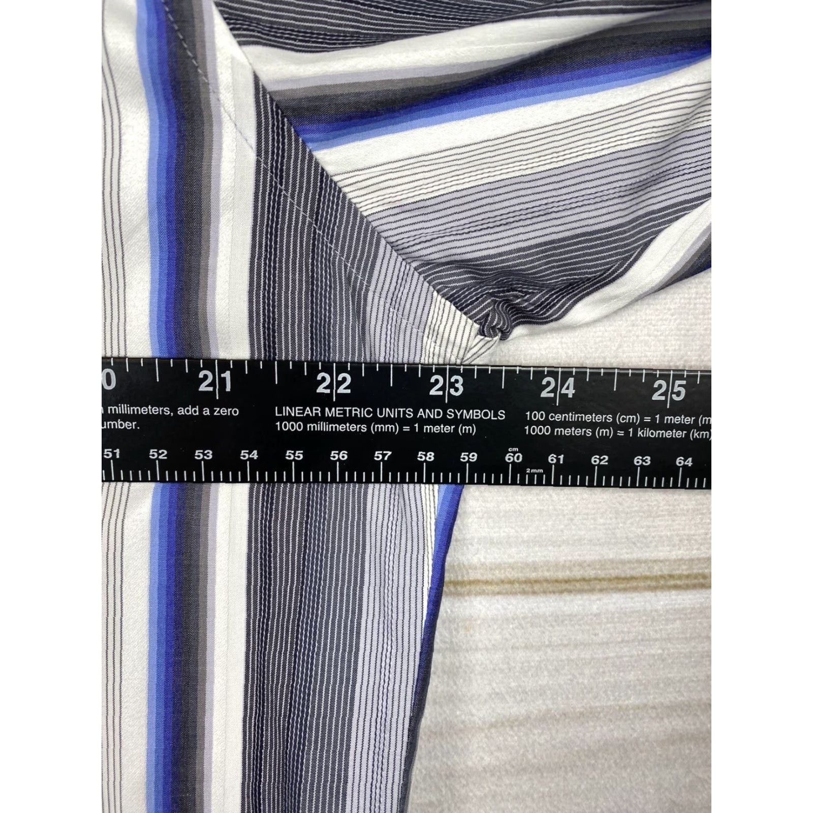 BUGATCHI VINTAGE Bugatchi Uomo Dress Shirt Mens L Gray Classic Fit Flip Cuff Striped Button Up Size 42R - 7 Thumbnail