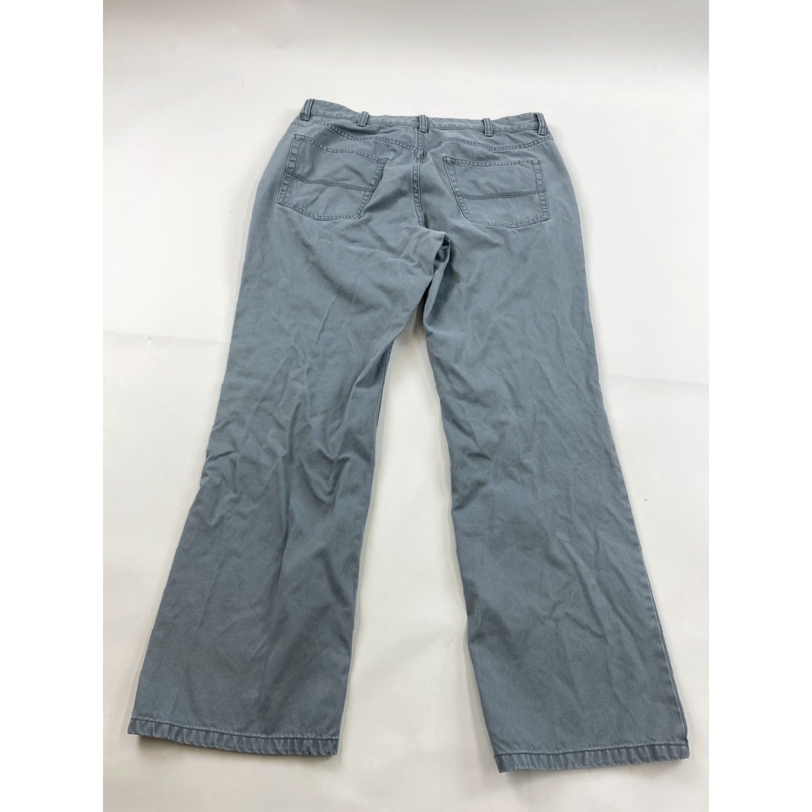 Vintage LL Bean Standard Fit Pants Mens 33x28 Blue Chino Regular Men Mens 33 28in Blue Size US 33 - 2 Thumbnail