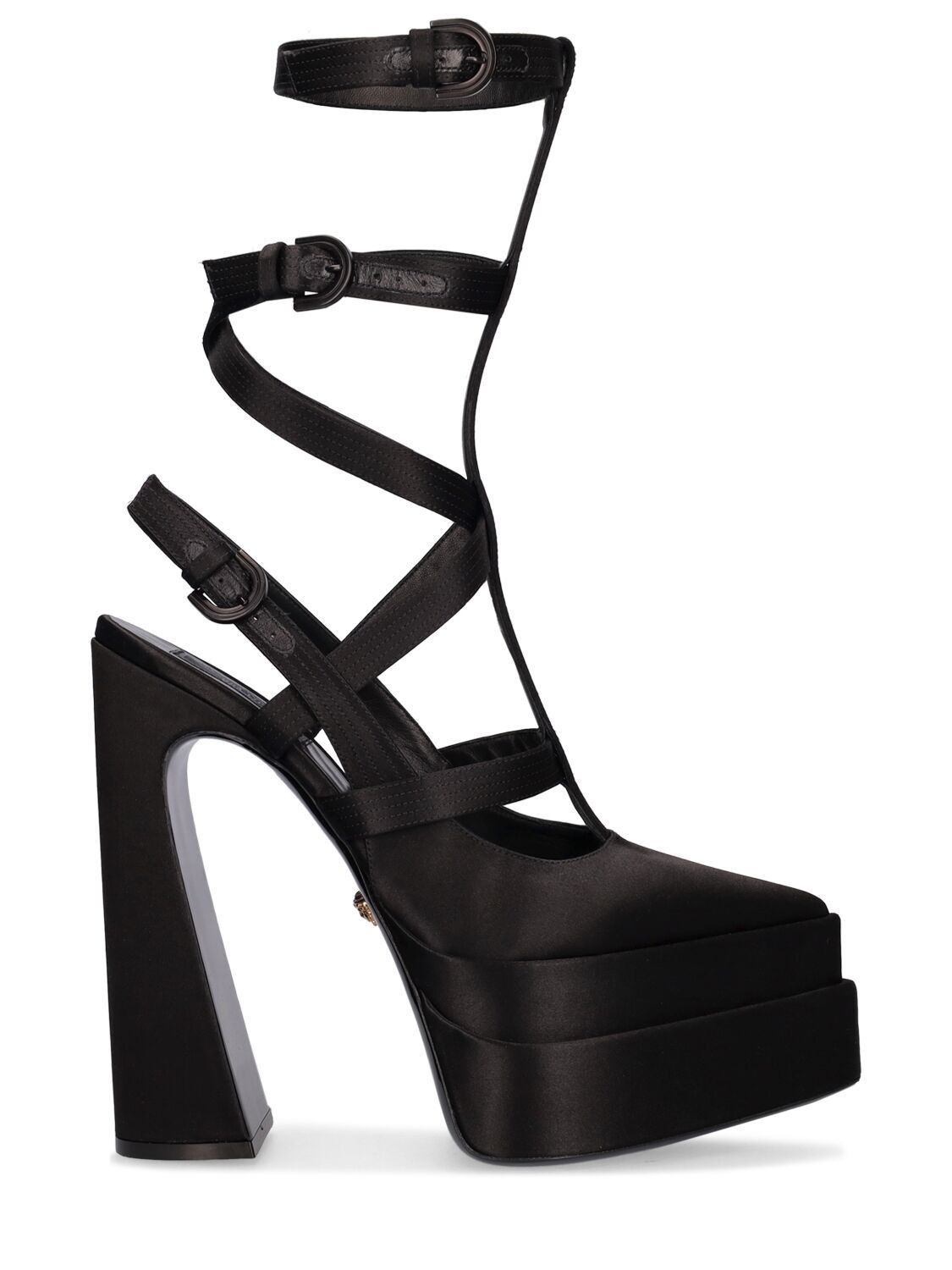 Versace VERSACE 160mm Black Satin Gladiator Pumps New Size US 8 / IT 38 - 4 Thumbnail