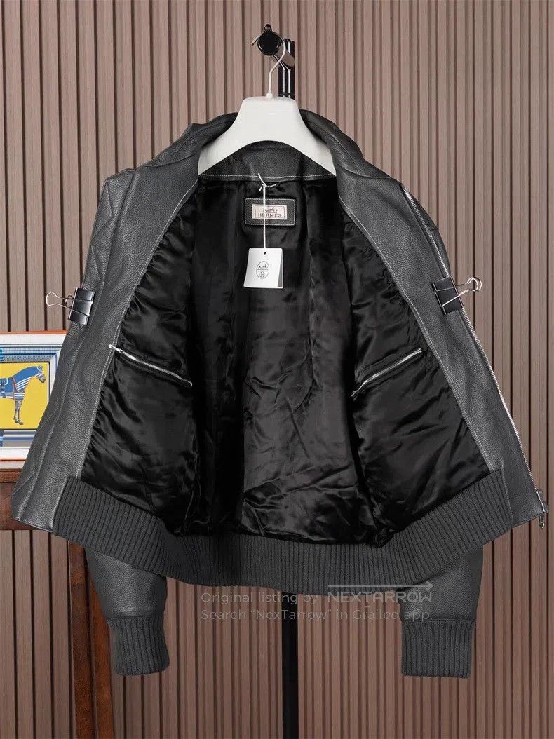Hermes Hermes Deerhide Thin Insulated Leather Jacket Size US L / EU 52-54 / 3 - 3 Thumbnail
