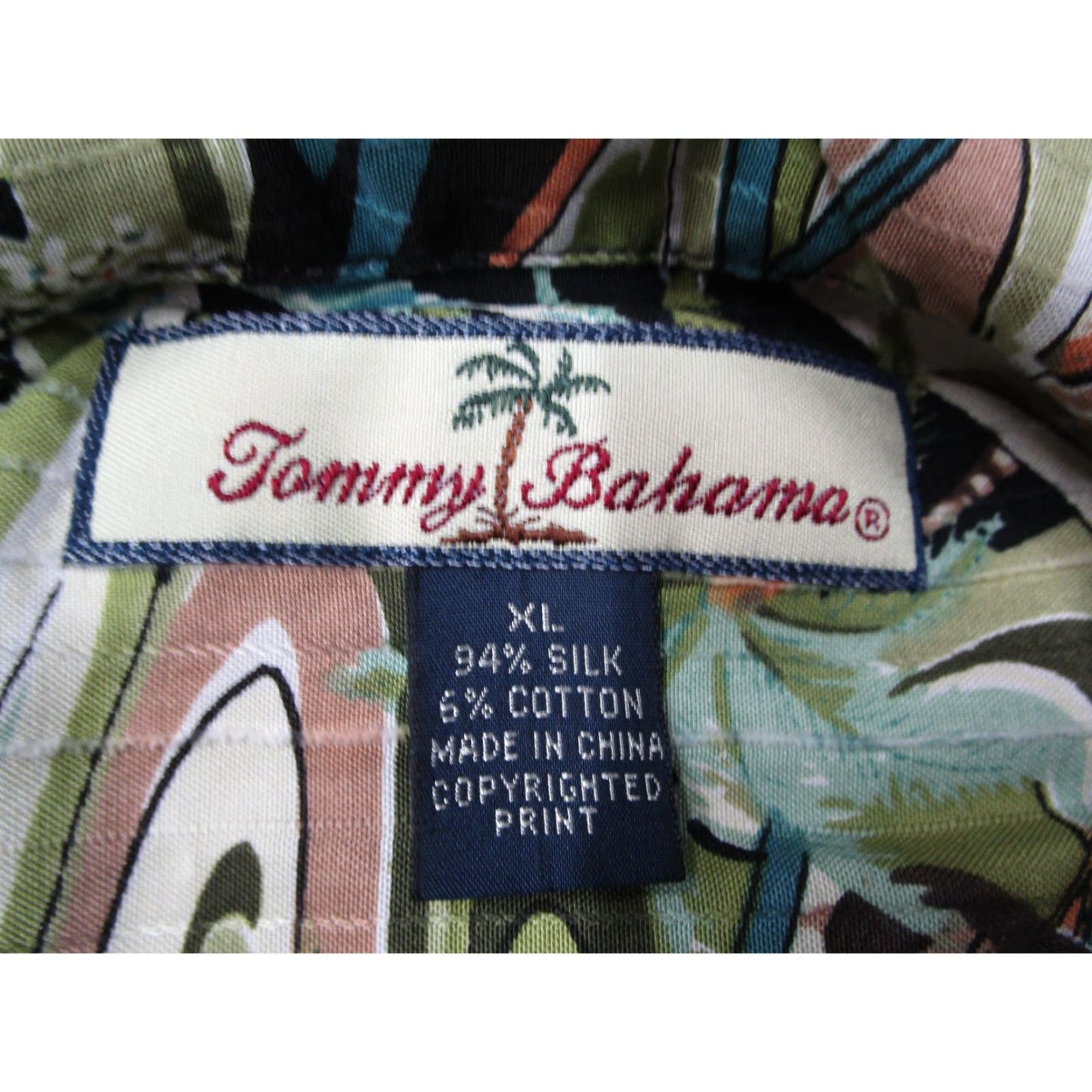 Tommy Bahama Tommy Bahama Shirt Mens XL Green Silk Hawaiian Hula Girl Pineapple Loop Collar Size US XL / EU 56 / 4 - 2 Thumbnail