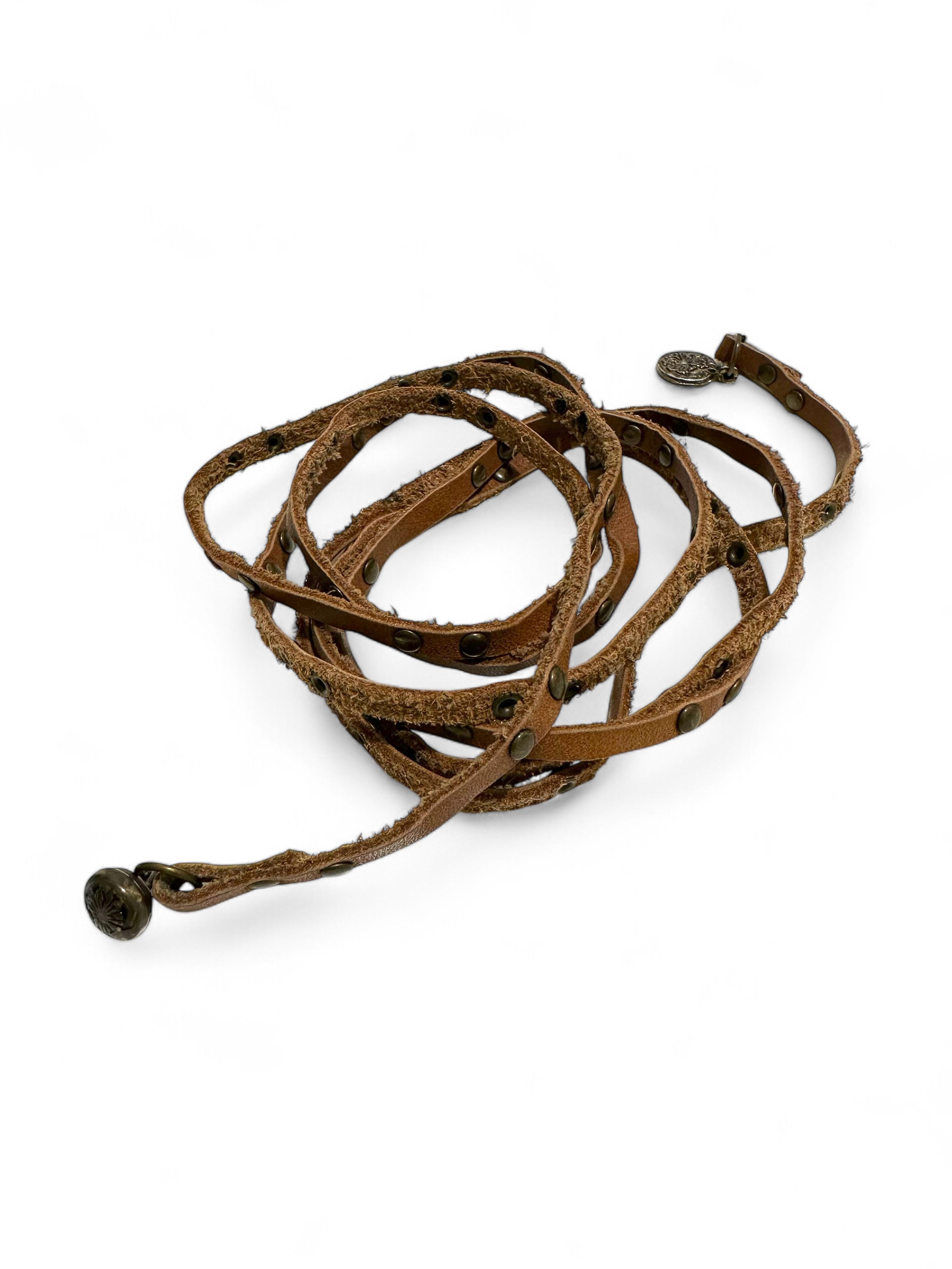 Maison Scotch × Scotch & Soda Maison Scotch Brown Lather Skinny Belt Lace Rope Size ONE SIZE - 4 Thumbnail