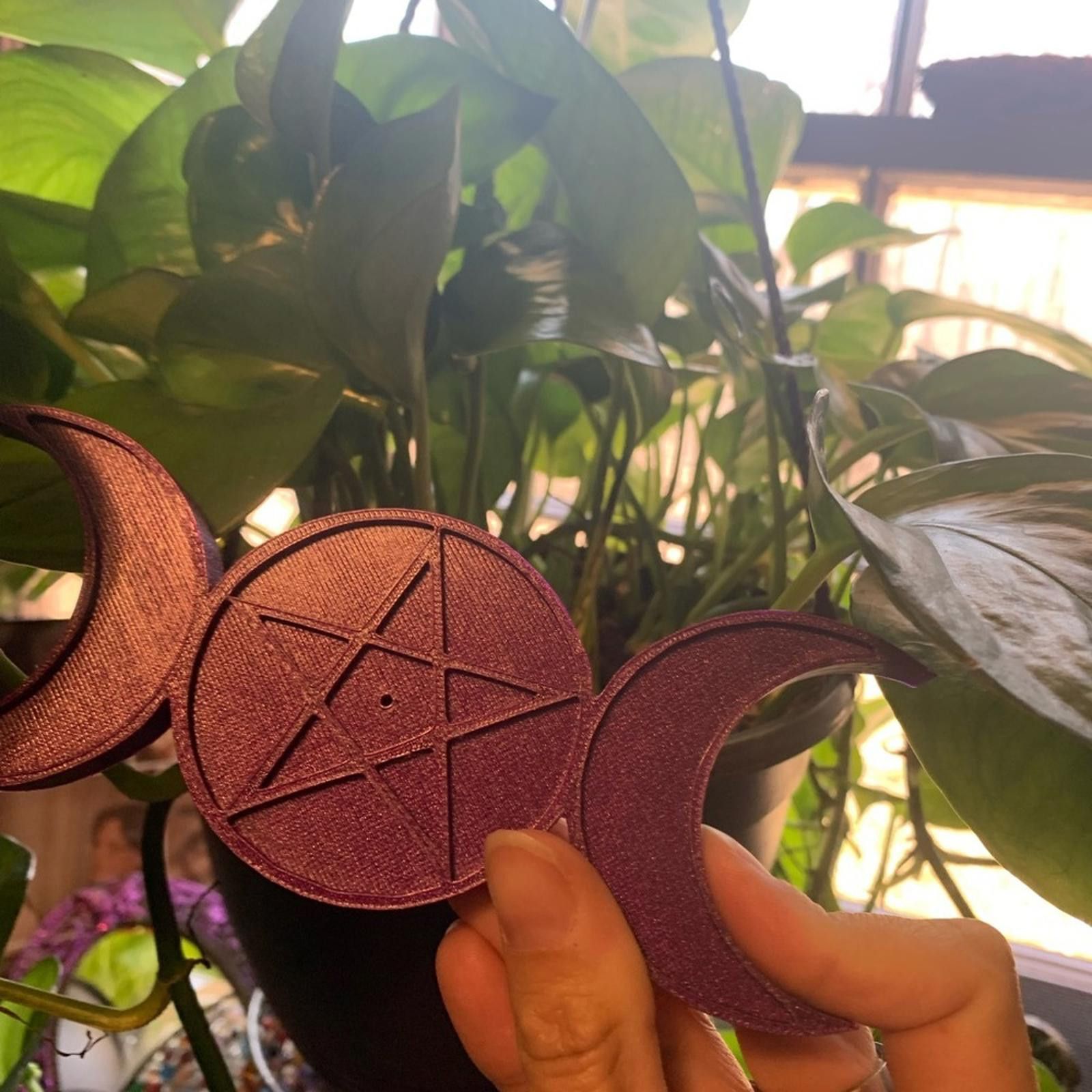 Designer Triple moon Purple Moon incense holder Size ONE SIZE - 1 Preview