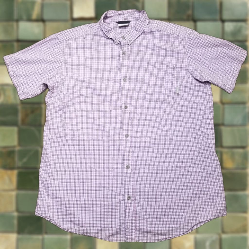 Pinko Columbia Shirt Mens XL Pink Blue Short Sleeve Button-Up 100% Cotton Casual Check Size US XL / EU 56 / 4 - 1 Thumbnail