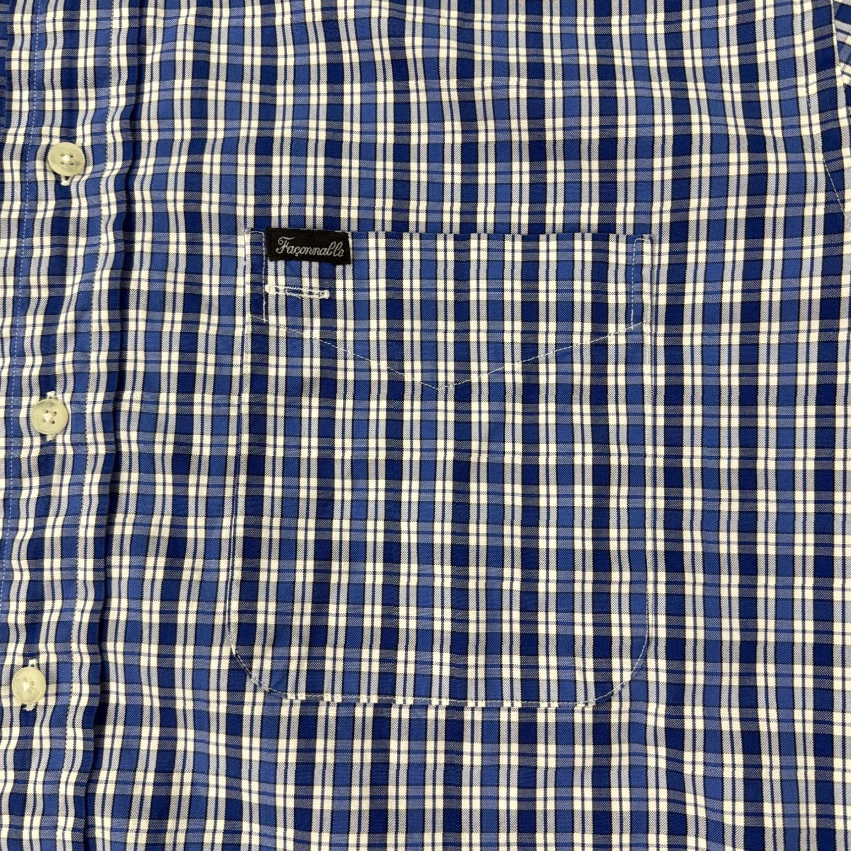 Faconnable Faconnable Shirt Mens Large Blue White Plaid Button Down Cotton Made USA Casual Size US L / EU 52-54 / 3 - 2 Thumbnail