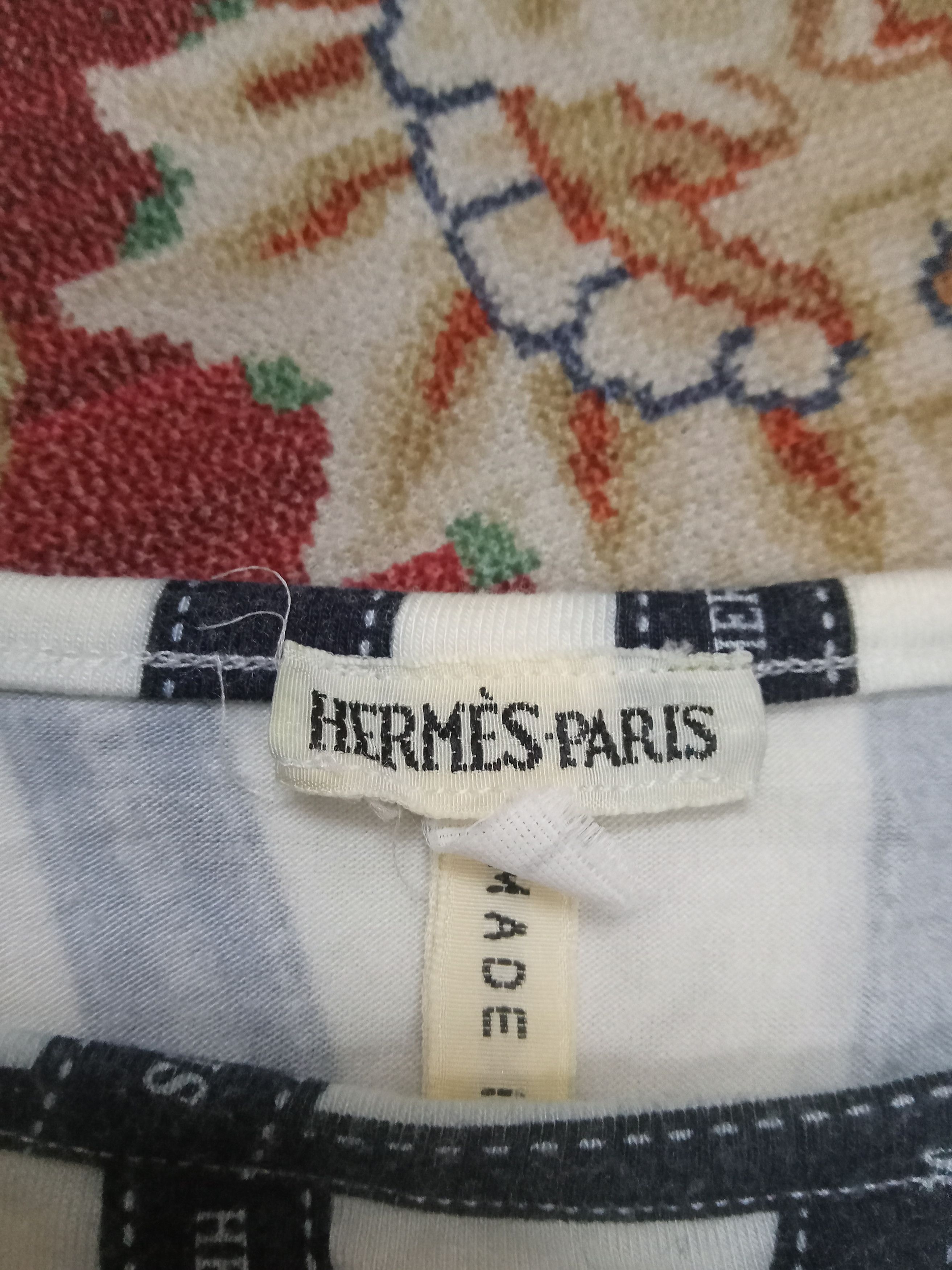 Hermes × Vintage Vintage Hermes Paris Ribbons Design Shirt Size L / US 10 / IT 46 - 3 Thumbnail