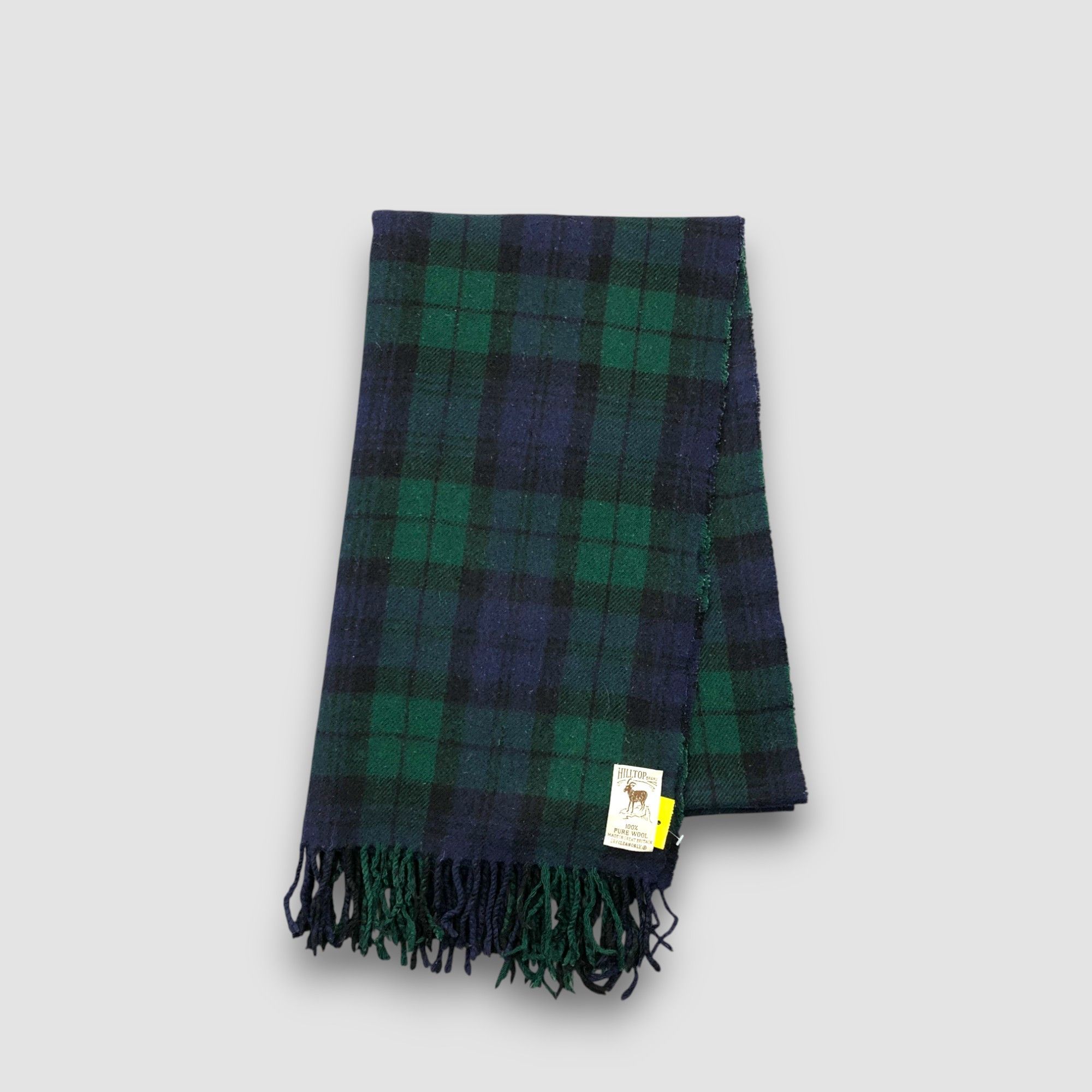 Japanese Brand Vintage Hilltop Scarf Plaid Tartan Check Wool Scarves Size ONE SIZE - 3 Thumbnail